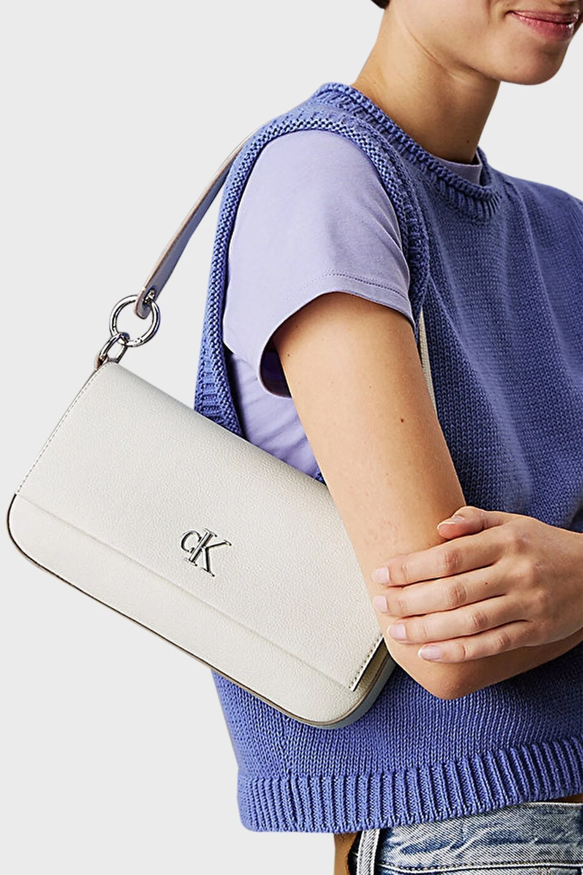 Calvin Klein Çıkarılabilir Askılı LV04K3161GCJH Bayan Çanta LV04K3161G CJH BEYAZ - 11