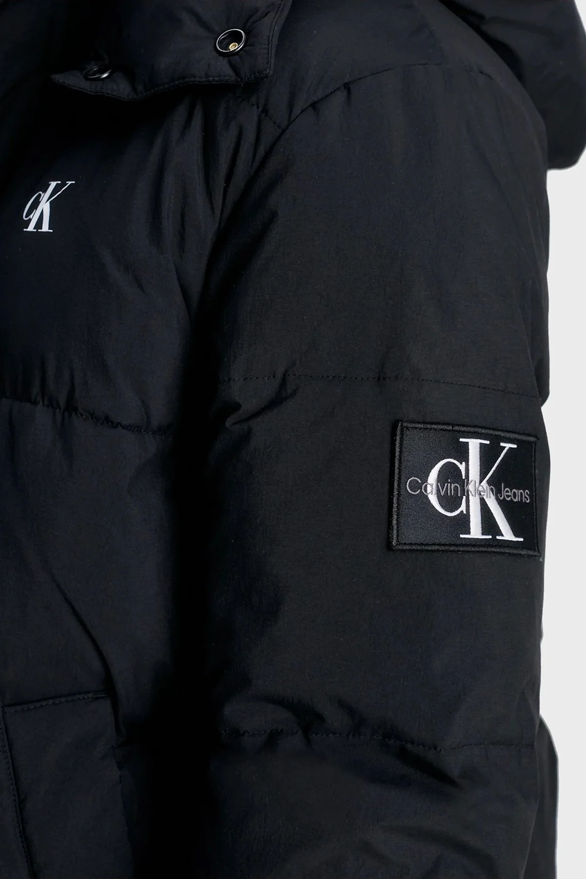 Calvin Klein Çıkarılabilir Büzme ipli J30J323708BEH Erkek Mont J30J323708 BEH SİYAH - 4