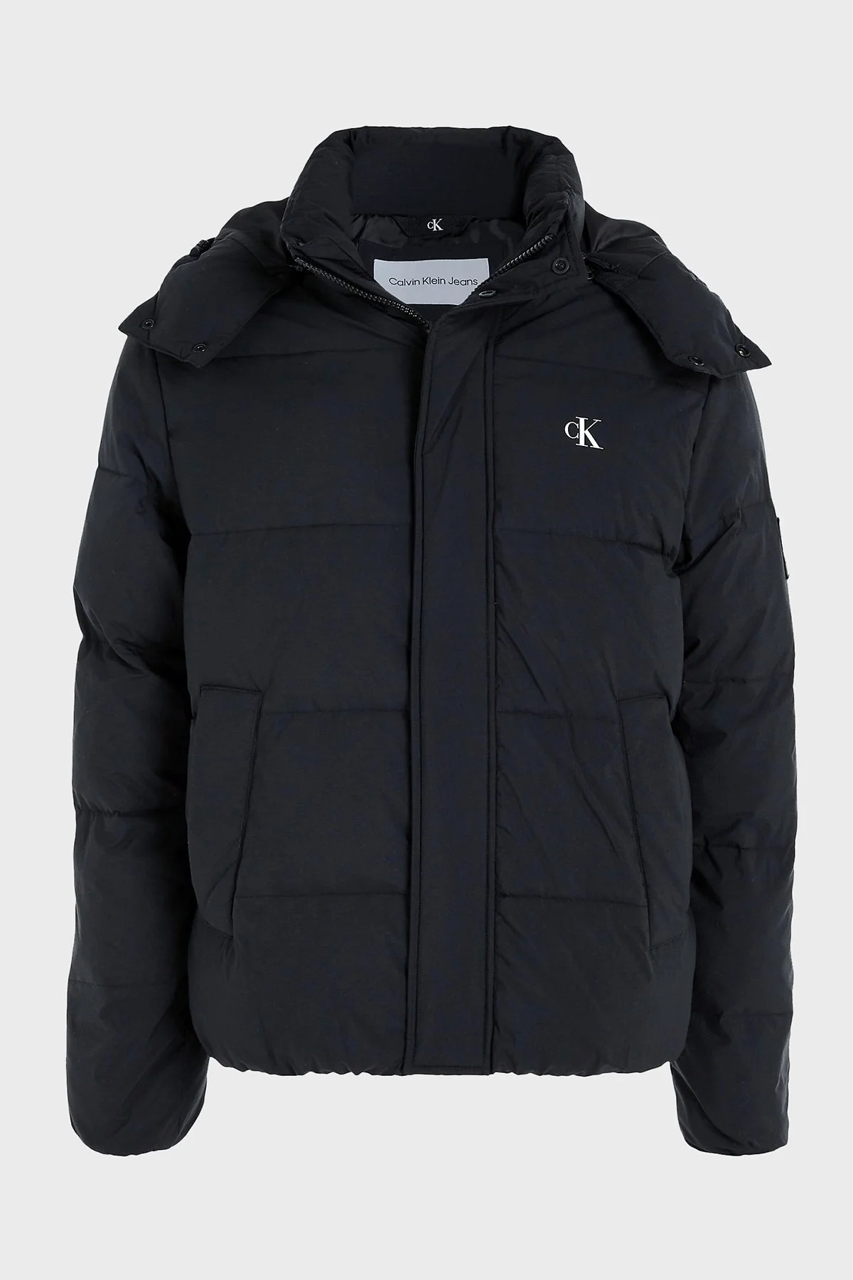 Calvin Klein Çıkarılabilir Büzme ipli J30J323708BEH Erkek Mont J30J323708 BEH SİYAH - 5