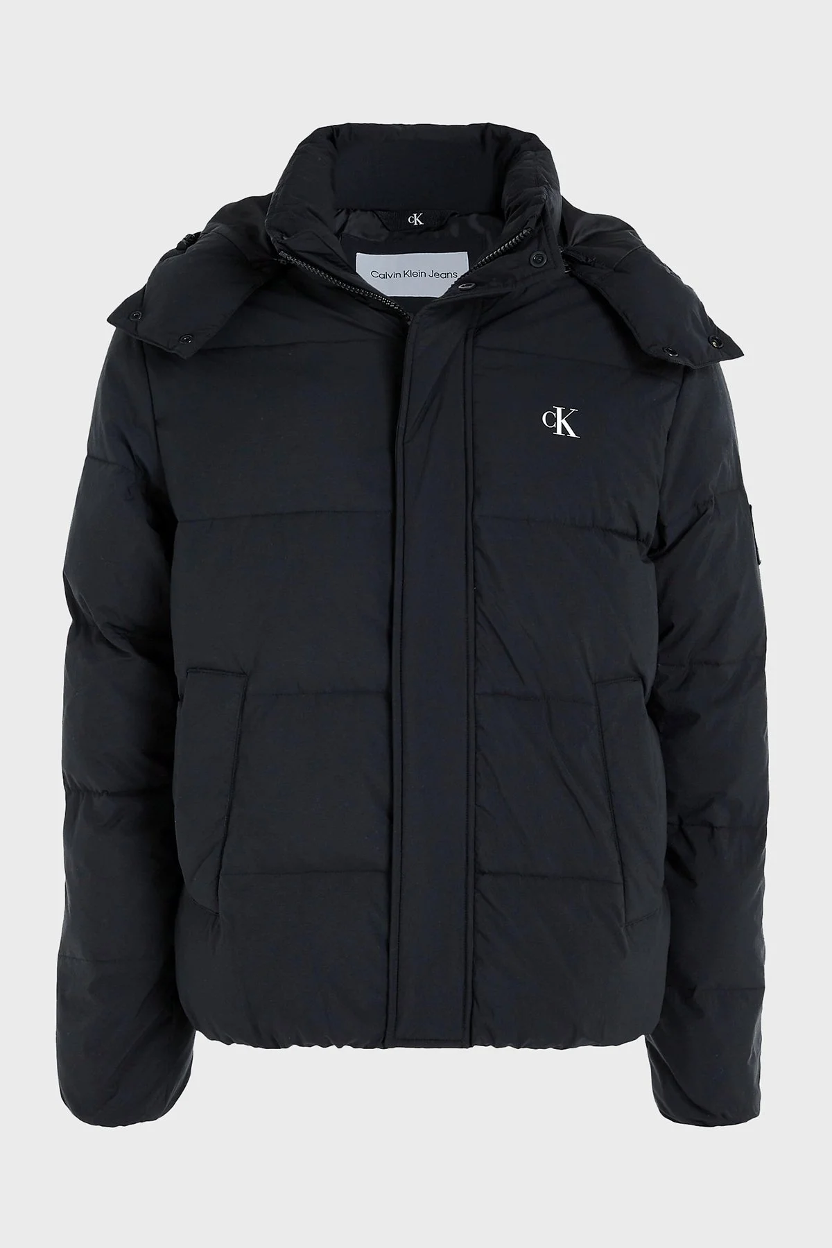 Calvin Klein Çıkarılabilir Büzme ipli J30J323708BEH Erkek Mont J30J323708 BEH SİYAH - 6