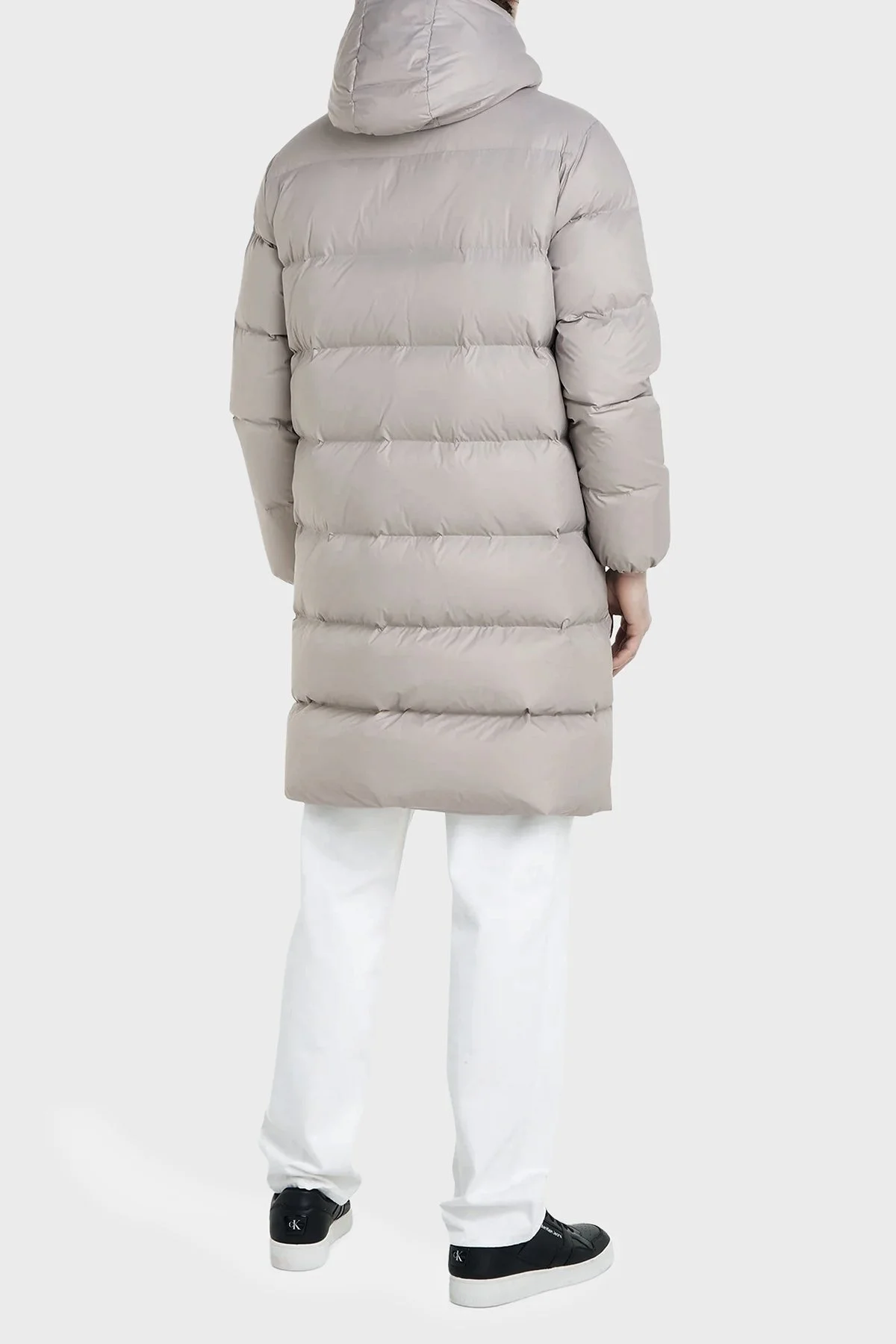 Calvin Klein Çıkarılabilir Kapüşonlu Regular Fit Uzun Şişme J30J324056PEE Erkek Mont J30J324056 PEE GRİ - 2