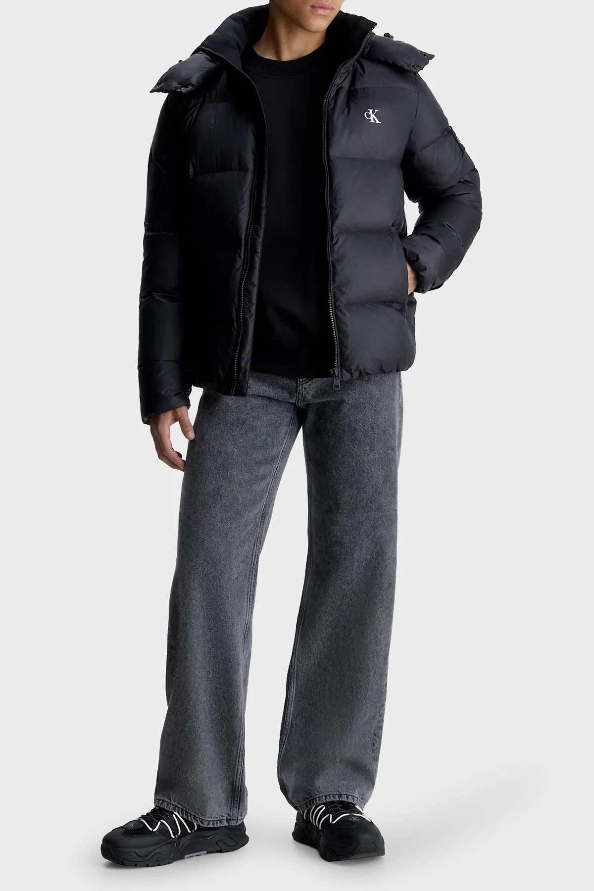 Calvin Klein Çıkarılabilir Kapüşonlu Suya Dayanıklı Regular Fit Erkek Mont J30J323468 BEH SİYAH - 5