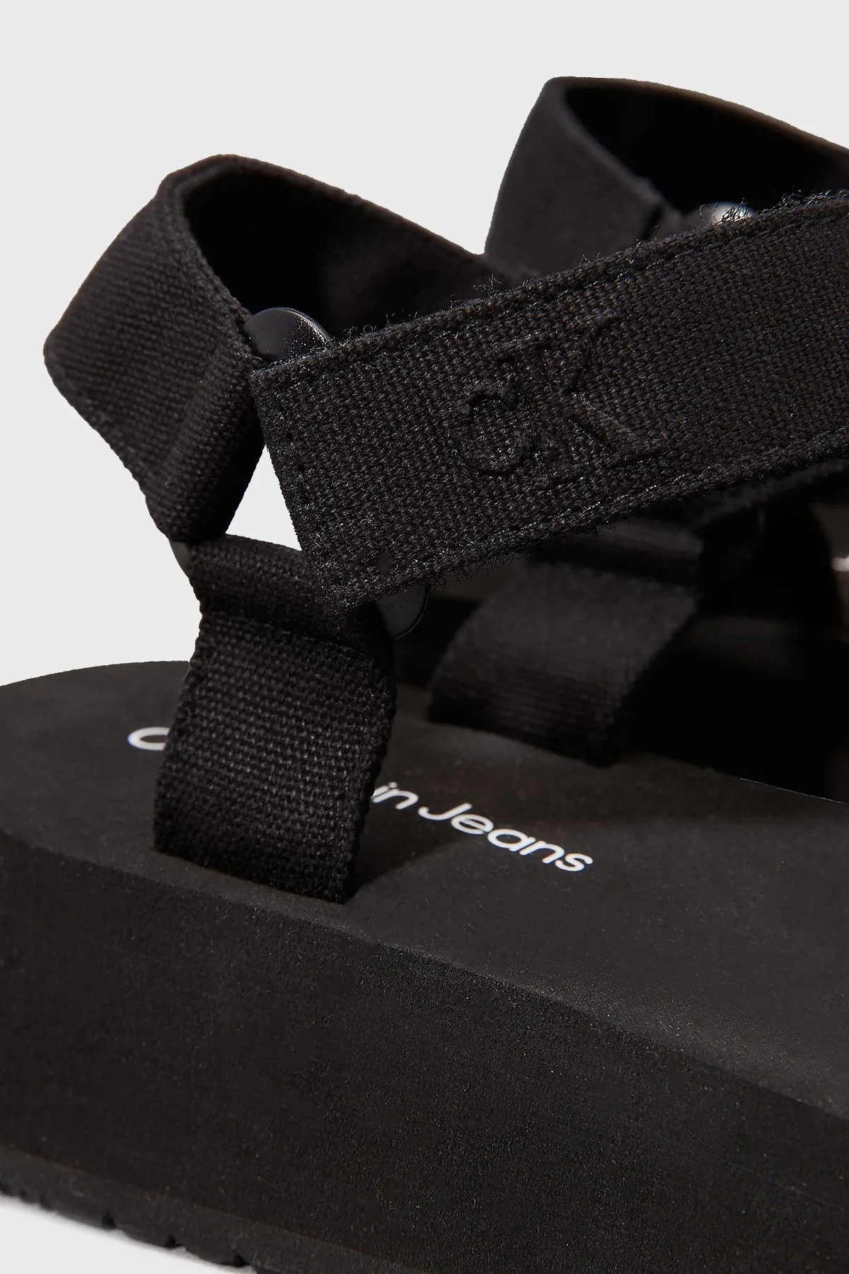 Calvin Klein Cırt Cırt Kayışlı Logolu YW0YW016930GJ Bayan Sandalet YW0YW01693 0GJ SİYAH - 13