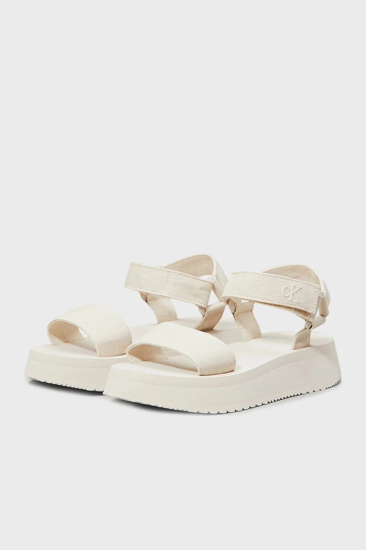 Calvin Klein Cırt Cırt Kayışlı Logolu YW0YW01693AEO Bayan Sandalet YW0YW01693 AEO EKRU - 11