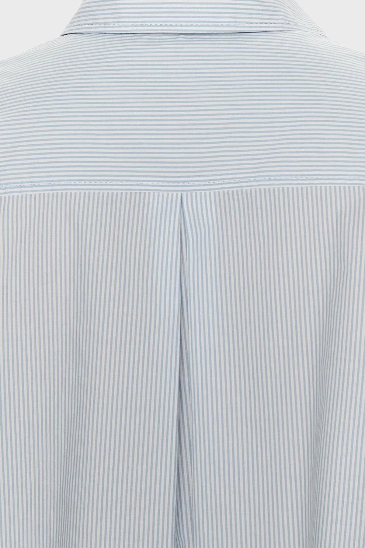 Calvin Klein Çizgili Pamuklu Relaxed Fit J20J222610CEZ Bayan Gömlek J20J222610 CEZ AÇIK MAVİ - 5