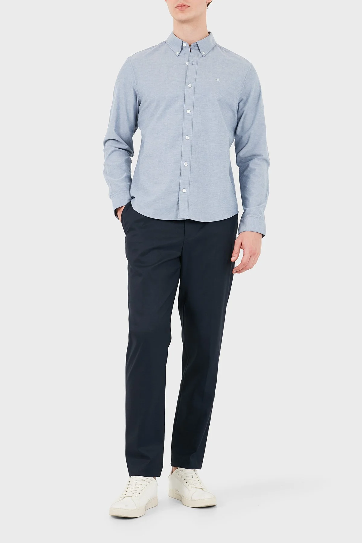 Calvin Klein Çizgili Regular Fit Düğmeli LV140EM1255MA Erkek Gömlek LV140EM125 5MA Açık mavi - 8