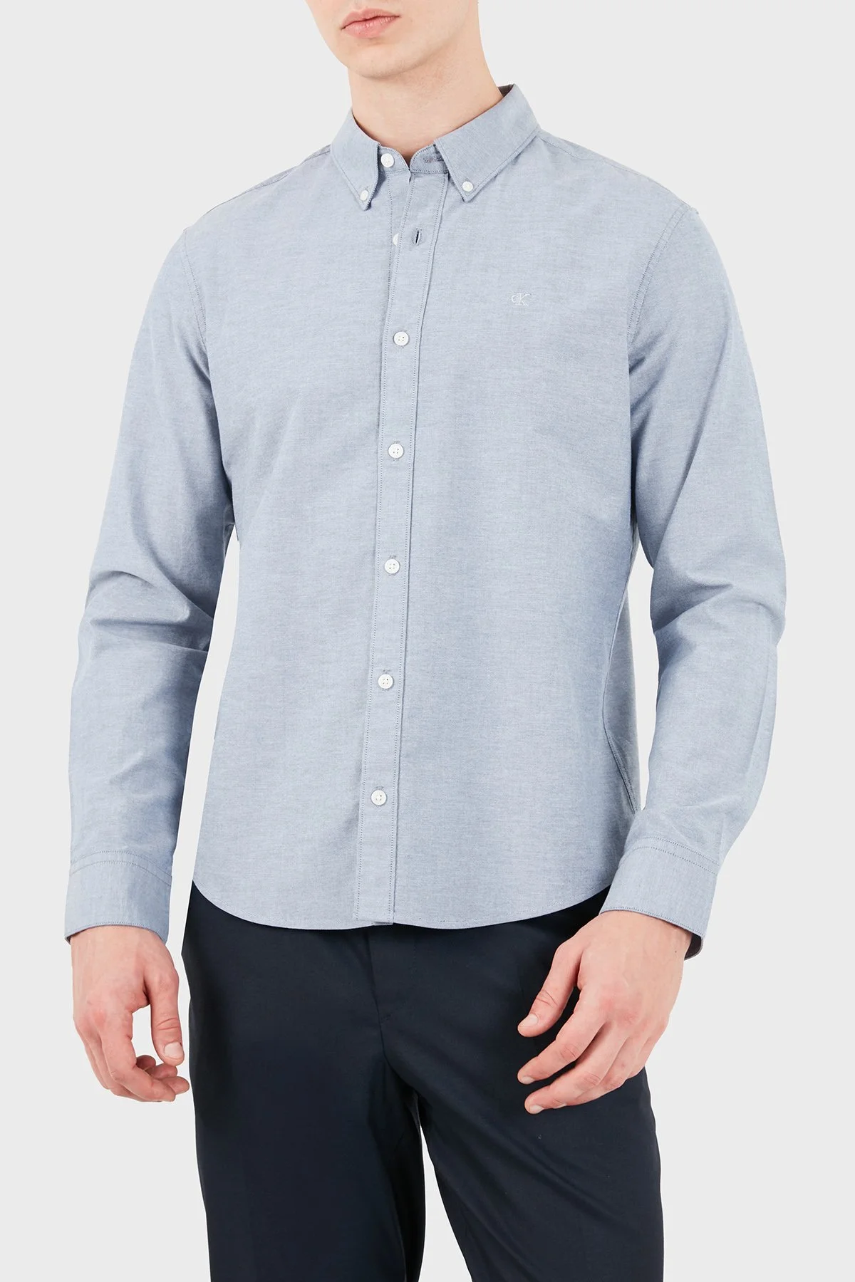 Calvin Klein Çizgili Regular Fit Düğmeli LV140EM1255MA Erkek Gömlek LV140EM125 5MA Açık mavi - 11