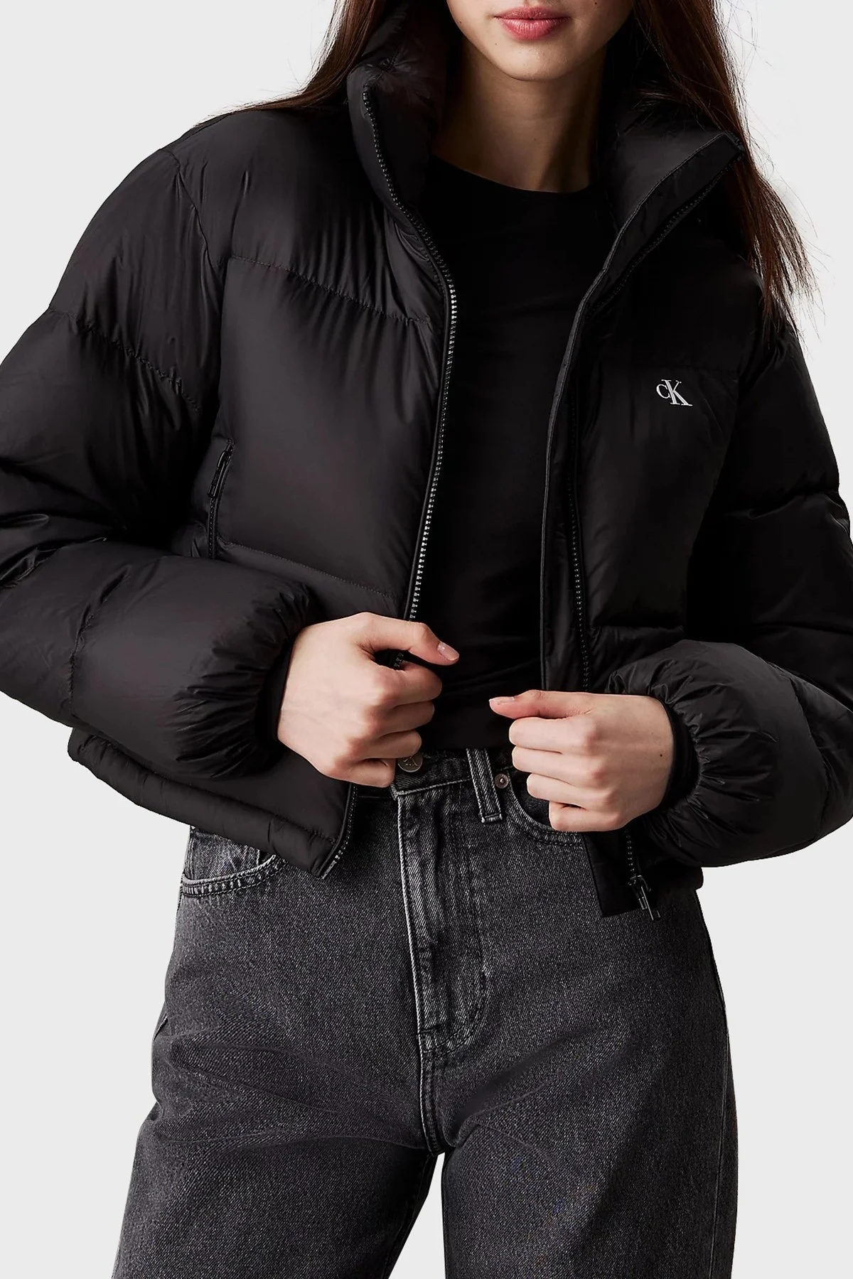 Calvin Klein Comfort Fit Dik Yaka J20J223577BEH Bayan Mont J20J223577 BEH SİYAH - 1