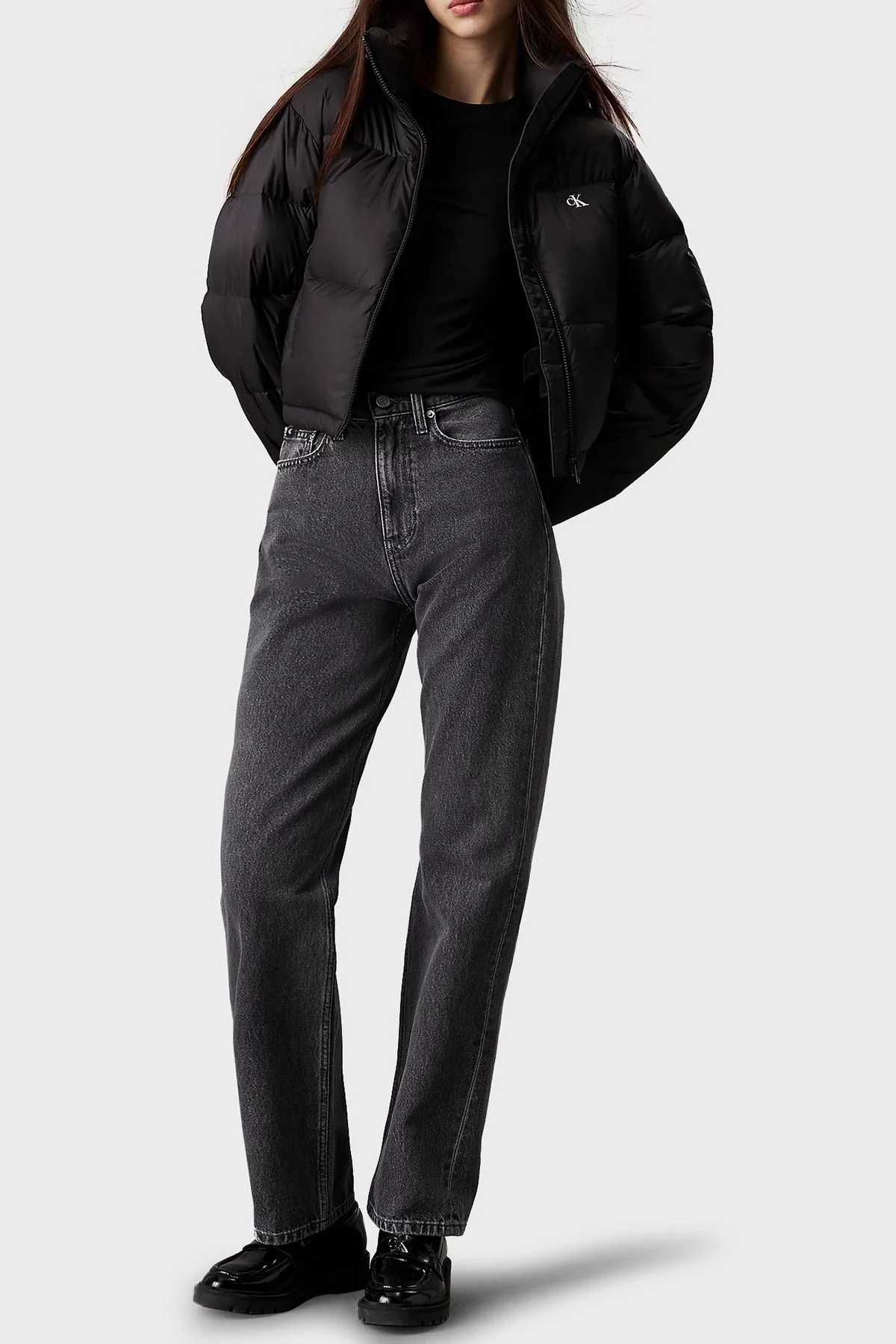 Calvin Klein Comfort Fit Dik Yaka J20J223577BEH Bayan Mont J20J223577 BEH SİYAH - 7