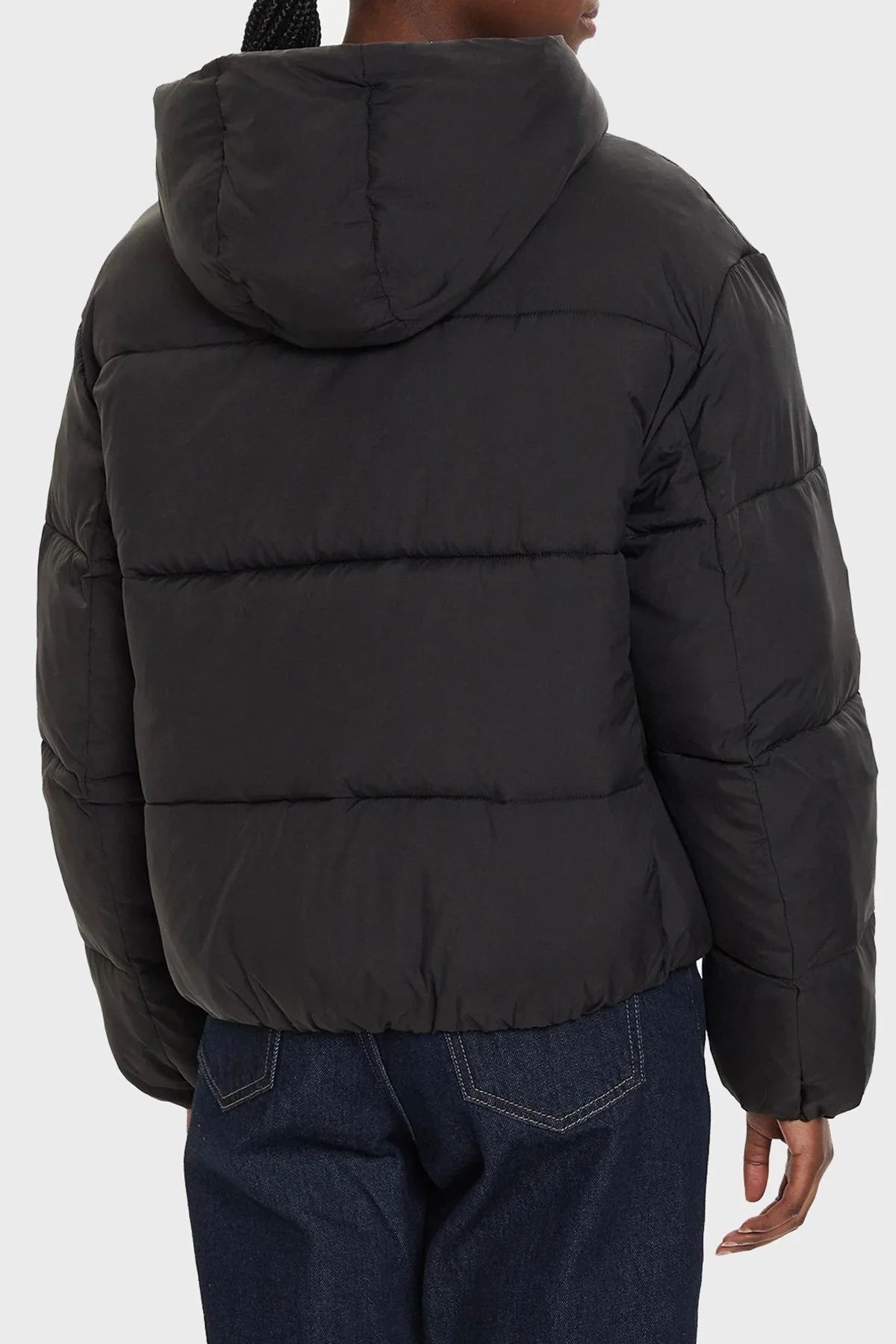 Calvin Klein Comfort Fit Kapüşonlu Kapitone J20J224112BEH Bayan Mont J20J224112 BEH SİYAH - 3