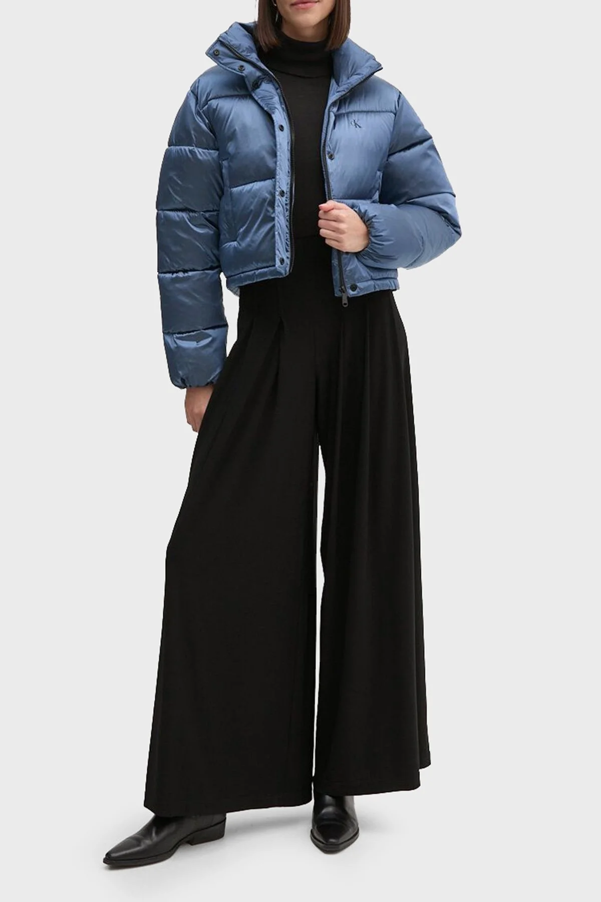 Calvin Klein Comfort Fit Kısa Parlak J20J224124CDO Bayan Mont J20J224124 CDO MAVİ - 2