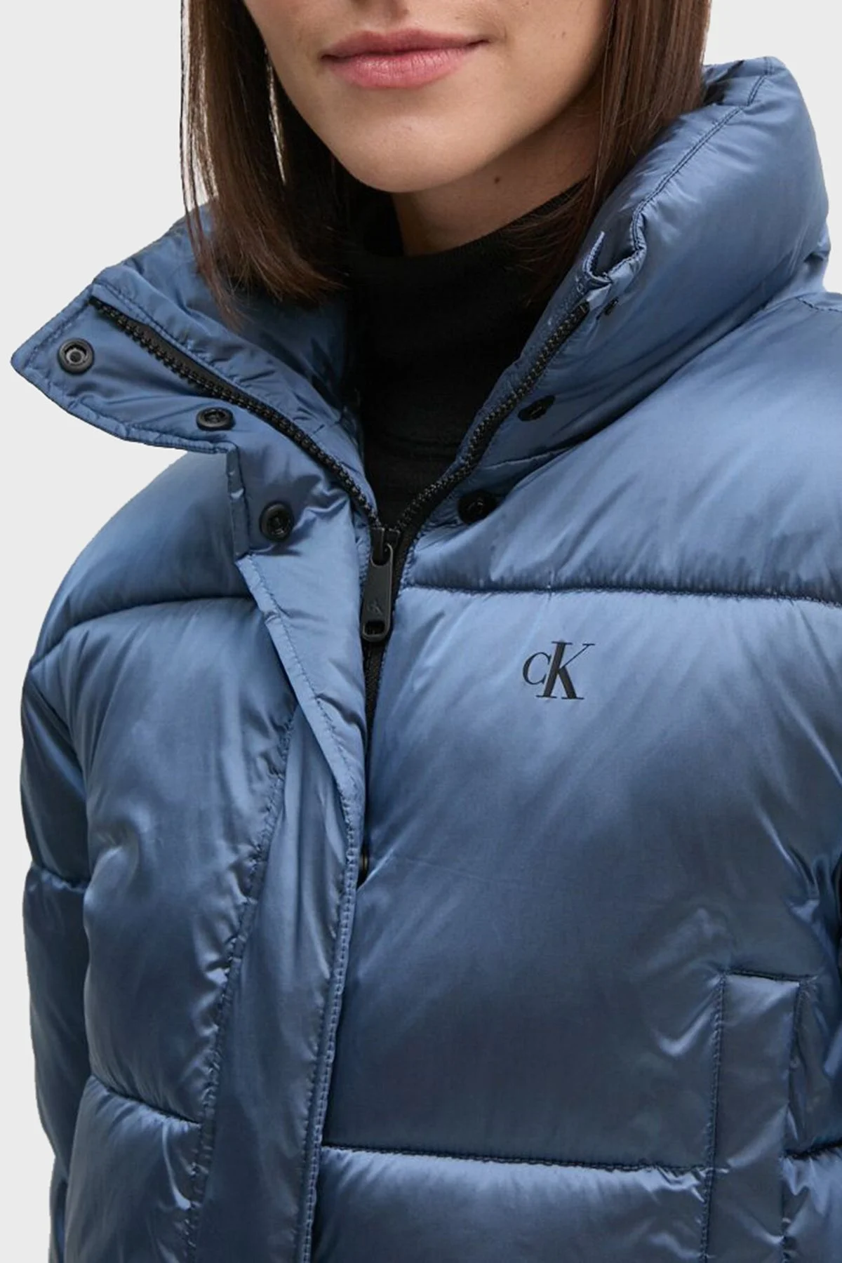 Calvin Klein Comfort Fit Kısa Parlak J20J224124CDO Bayan Mont J20J224124 CDO MAVİ - 4