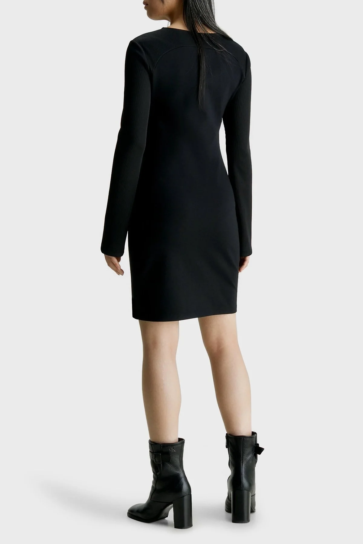Calvin Klein Cut Out Slim Fit Örme J20J221984BEH Bayan Elbise J20J221984 BEH SİYAH - 2