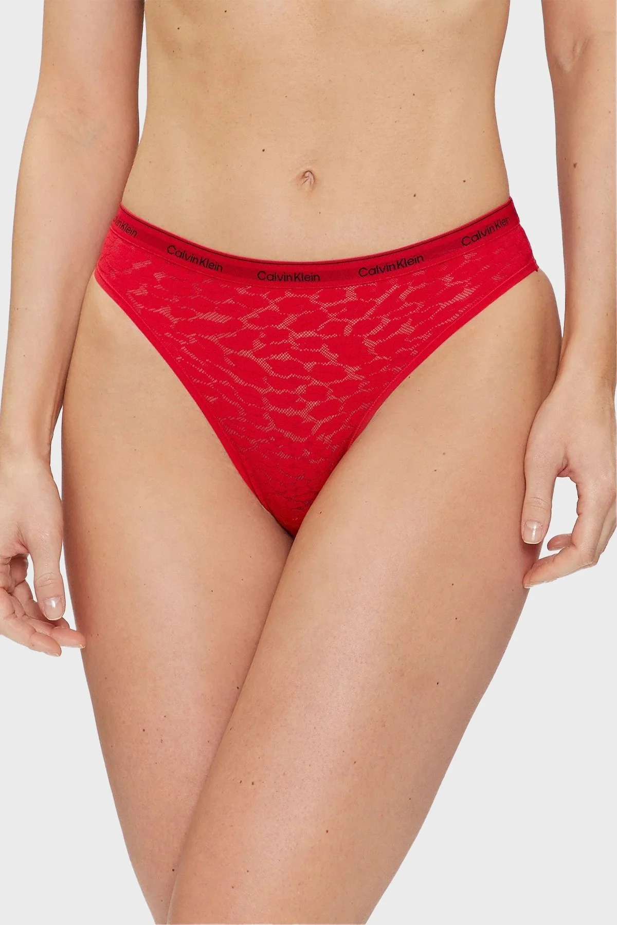 Calvin Klein Dantelli 3 Pack Brazilian 000QD5225ENPC Bayan Külot 000QD5225E NPC Pembe-Beyaz-Kırmızı - 2