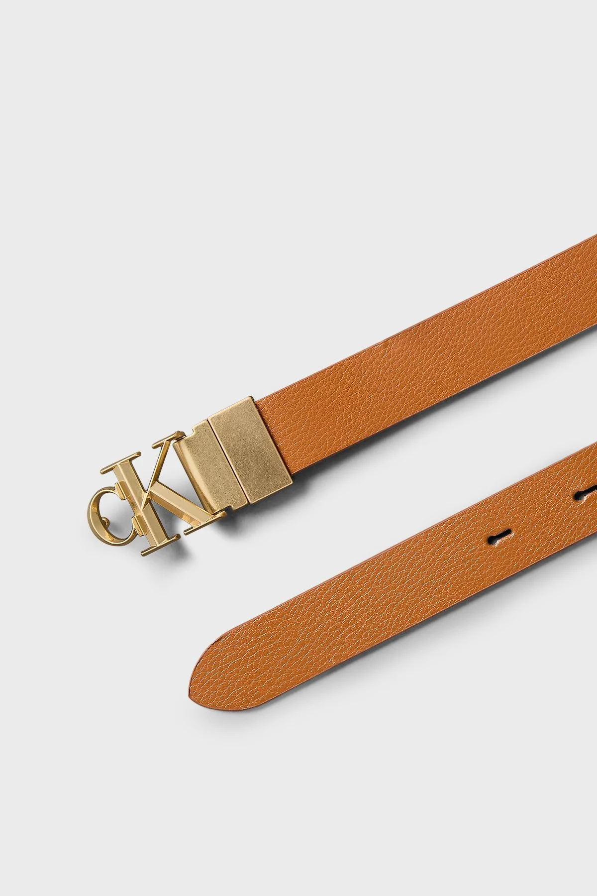 Calvin Klein Deri Çift Taraflı LV04F7044GXM8 Kadın Kemer LV04F7044G XM8 Taba - 2