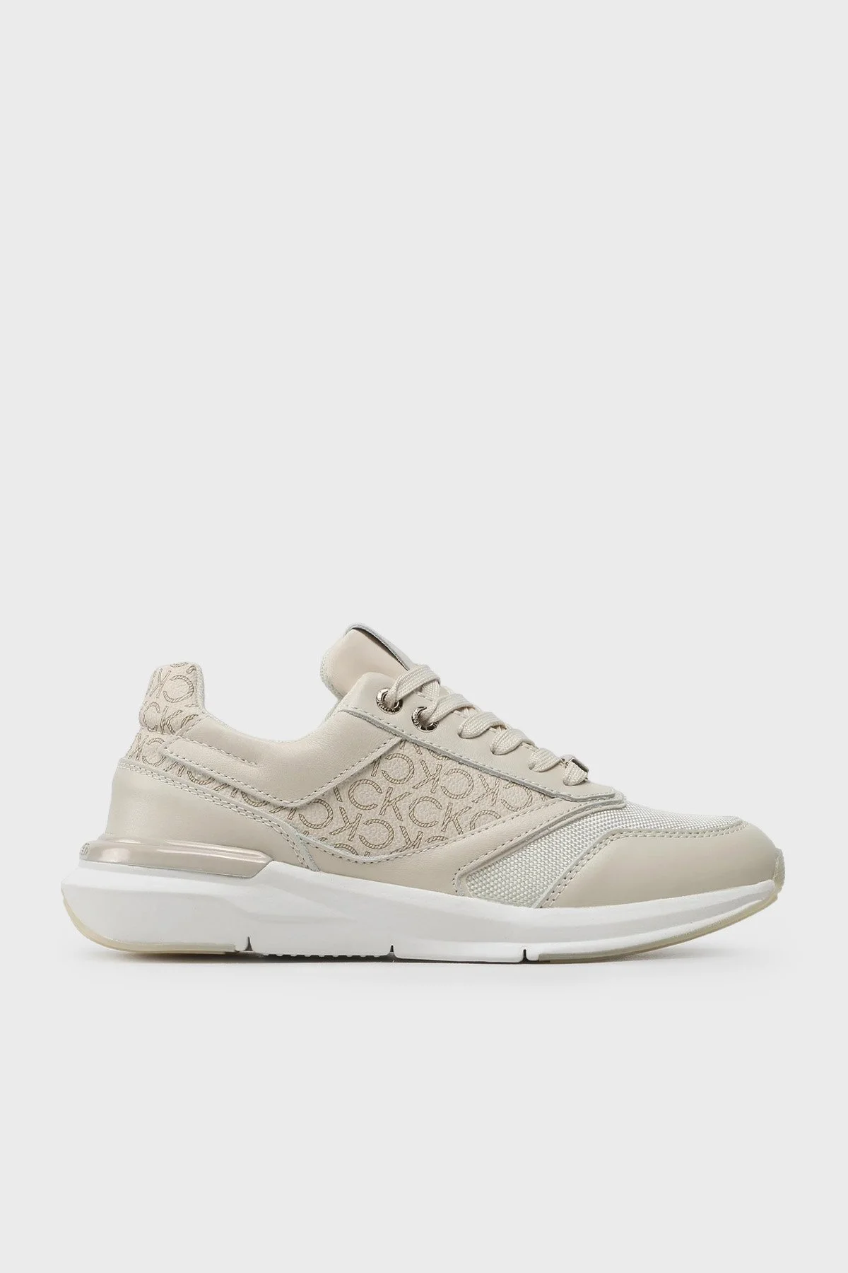 Calvin Klein Deri Günlük Spor HW0HW014370F7 Bayan Ayakkabı HW0HW01437 0F7 EKRU - 1