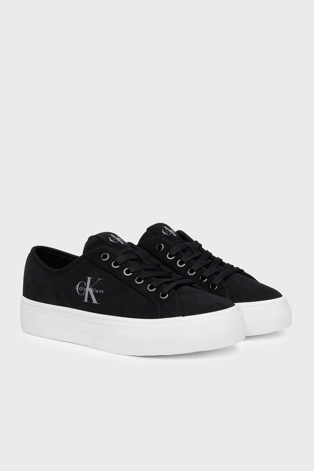 Calvin Klein Deri Karışımlı Logolu Sneaker HW0HW03088BEH Kadın Ayakkabı HW0HW03088 BEH SİYAH - 2