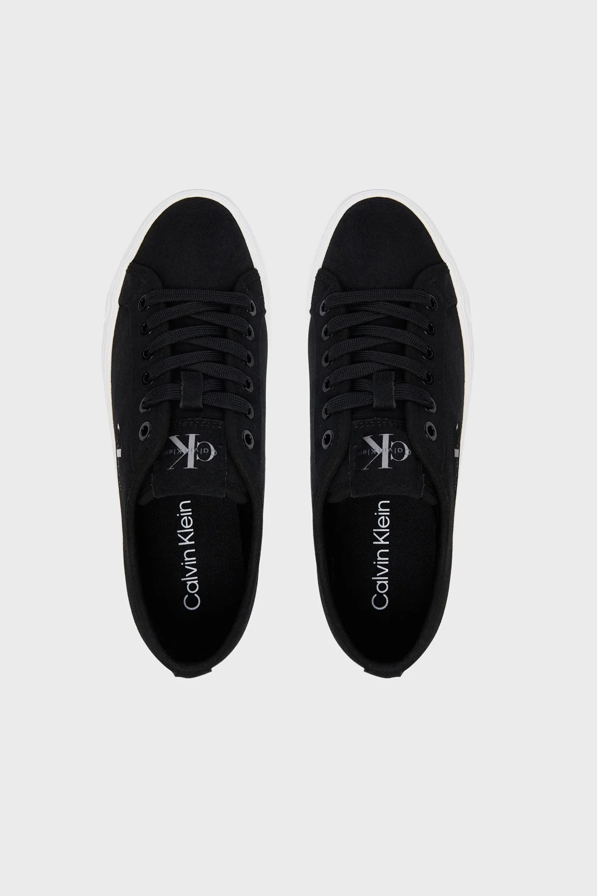 Calvin Klein Deri Karışımlı Logolu Sneaker HW0HW03088BEH Kadın Ayakkabı HW0HW03088 BEH SİYAH - 3