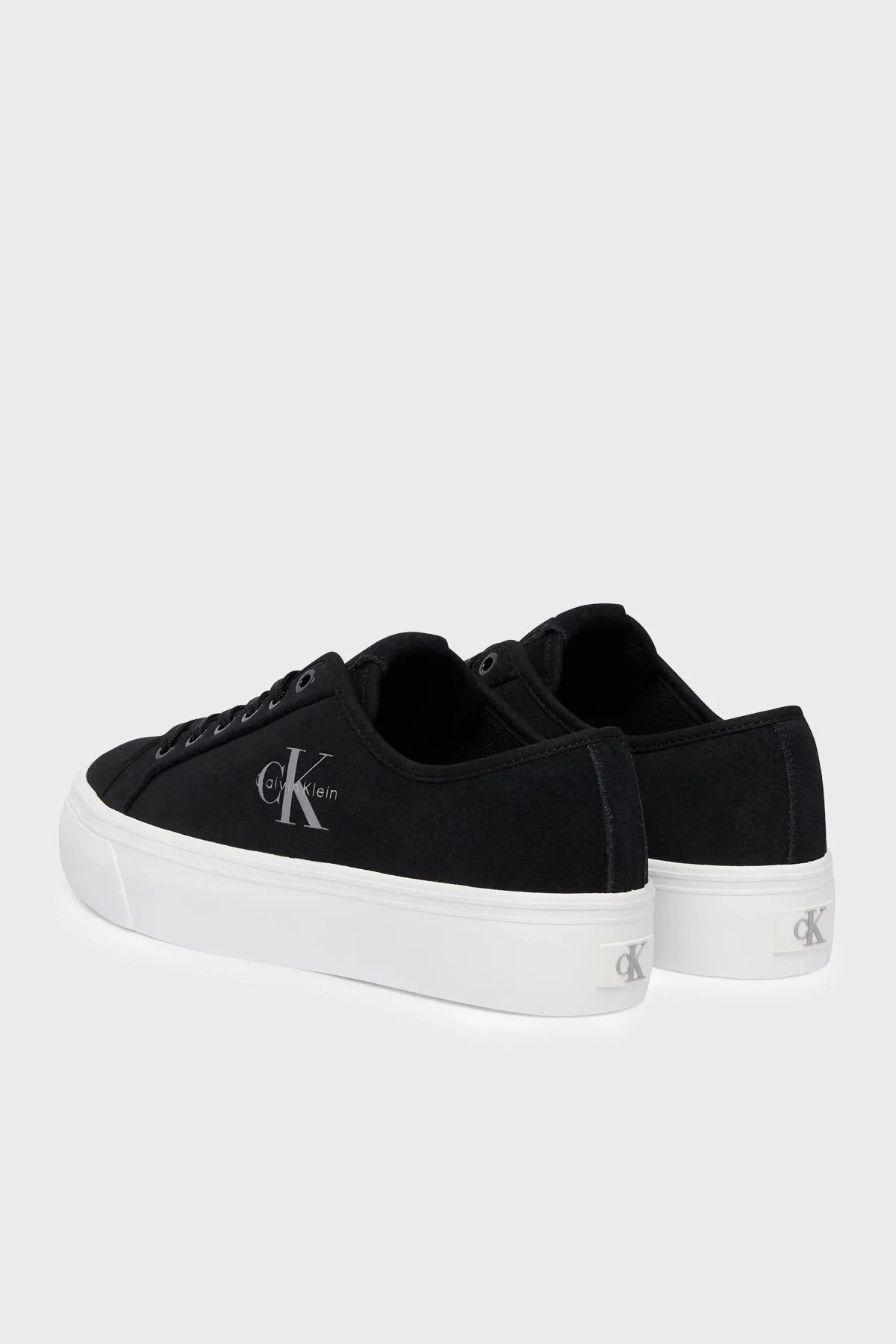 Calvin Klein Deri Karışımlı Logolu Sneaker HW0HW03088BEH Kadın Ayakkabı HW0HW03088 BEH SİYAH - 4