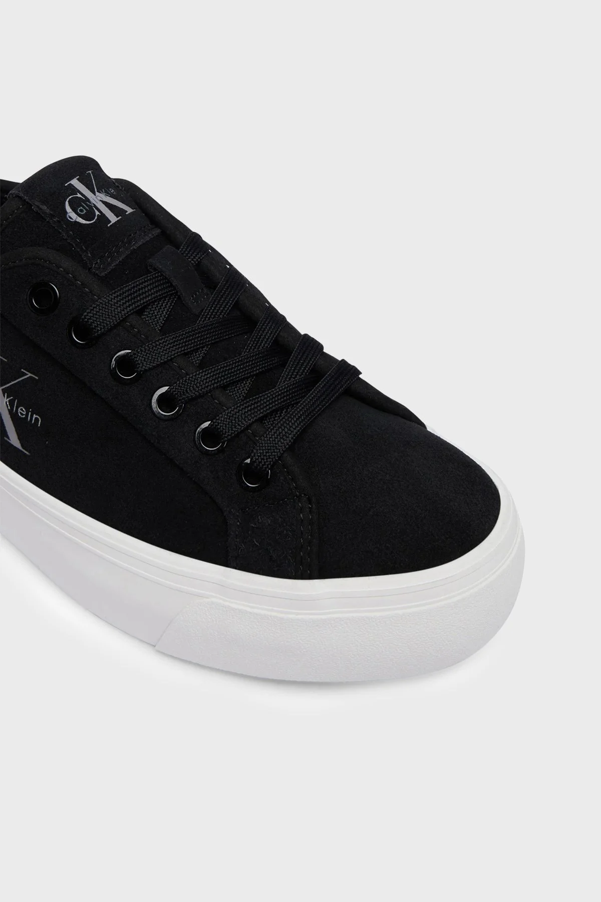 Calvin Klein Deri Karışımlı Logolu Sneaker HW0HW03088BEH Kadın Ayakkabı HW0HW03088 BEH SİYAH - 6