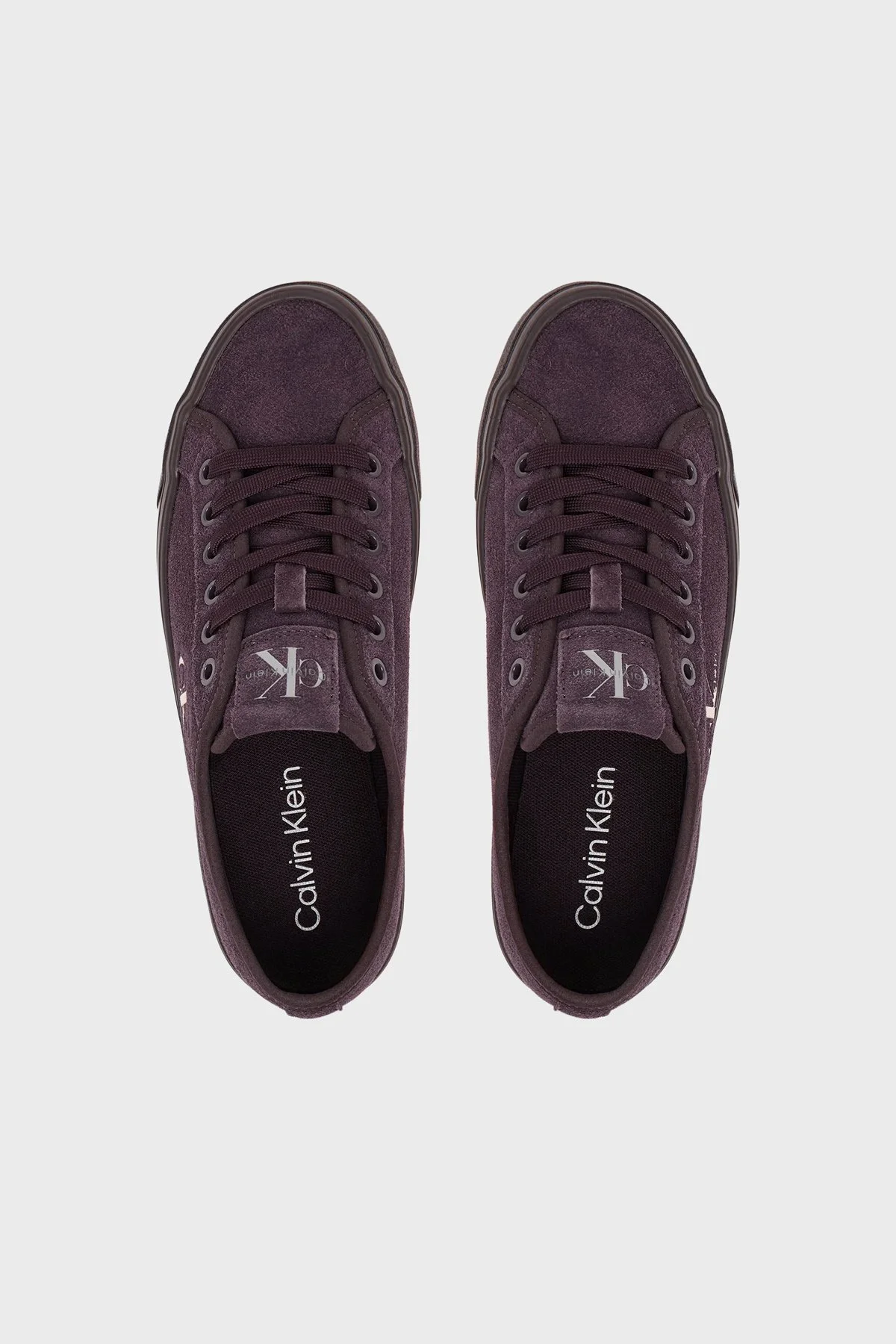 Calvin Klein Deri Karışımlı Logolu Sneaker HW0HW03088VH2 Kadın Ayakkabı HW0HW03088 VH2 MÜRDÜM - 3