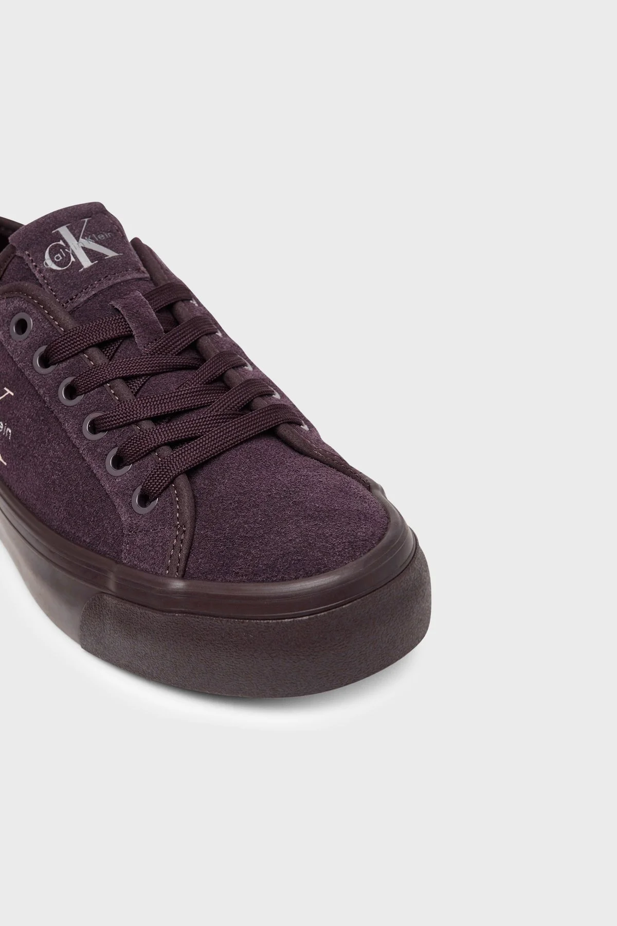Calvin Klein Deri Karışımlı Logolu Sneaker HW0HW03088VH2 Kadın Ayakkabı HW0HW03088 VH2 MÜRDÜM - 6