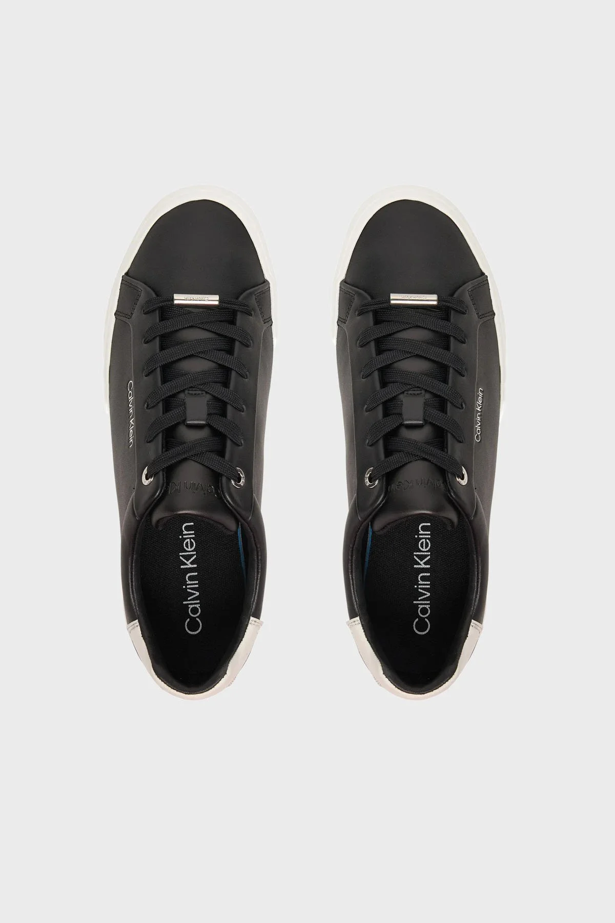 Calvin Klein Deri Logolu Bağcıklı Sneaker HW0HW027470GK Bayan Ayakkabı HW0HW02747 0GK SİYAH - 9
