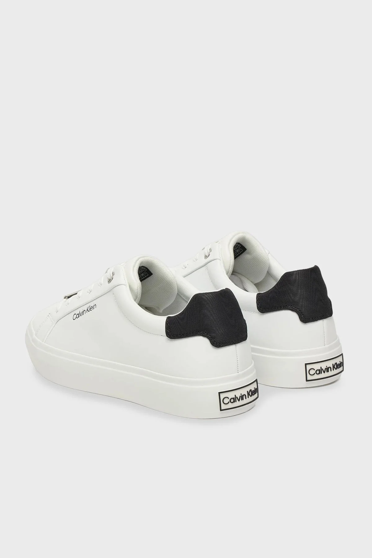 Calvin Klein Deri Logolu Bağcıklı Sneaker HW0HW027470K5 Bayan Ayakkabı HW0HW02747 0K5 BEYAZ - 4