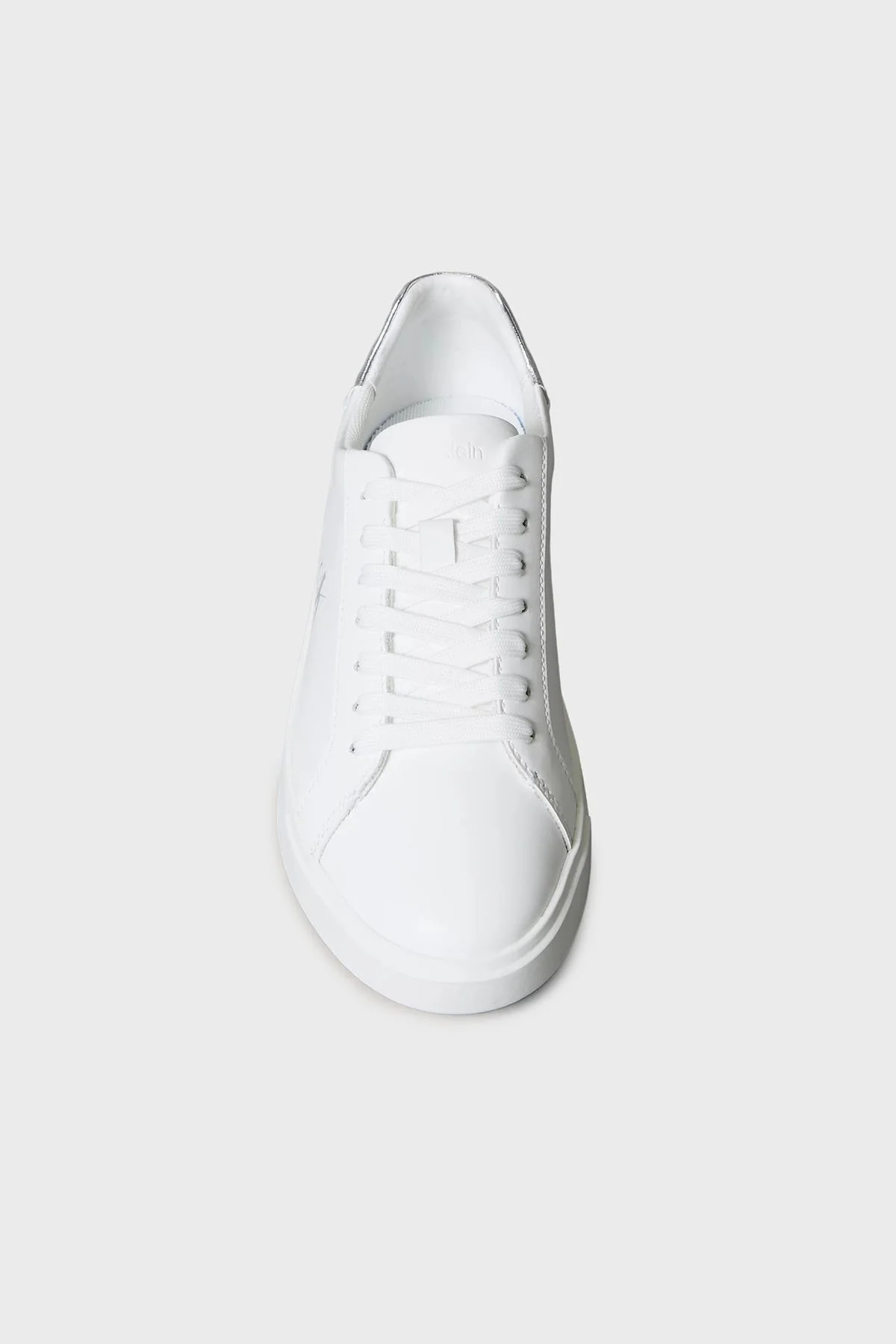 Calvin Klein Deri Logolu Bağcıklı Sneaker HW0HW028460K8 Bayan Ayakkabı HW0HW02846 0K8 BEYAZ - 4