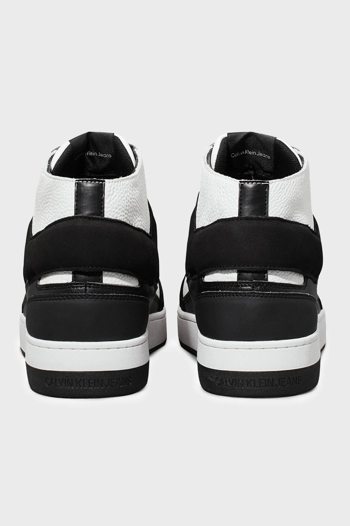 Calvin Klein Deri Logolu Bilekli Sneaker YM0YM011090GM Erkek Ayakkabı YM0YM01109 0GM SİYAH-BEYAZ - 9