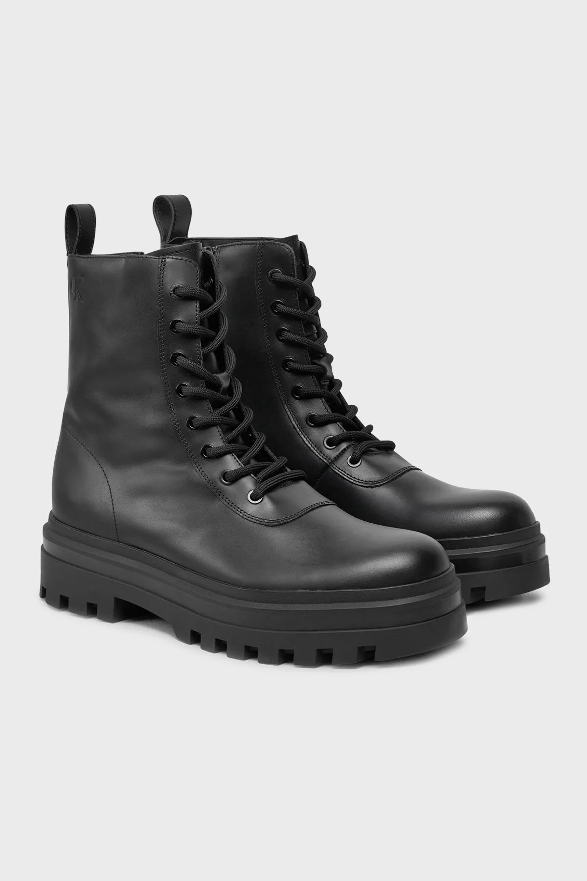 Calvin Klein Deri Logolu Fermuarlı ve Bağcıklı YM0YM010660GJ Erkek Bot YM0YM01066 0GJ SİYAH - 2
