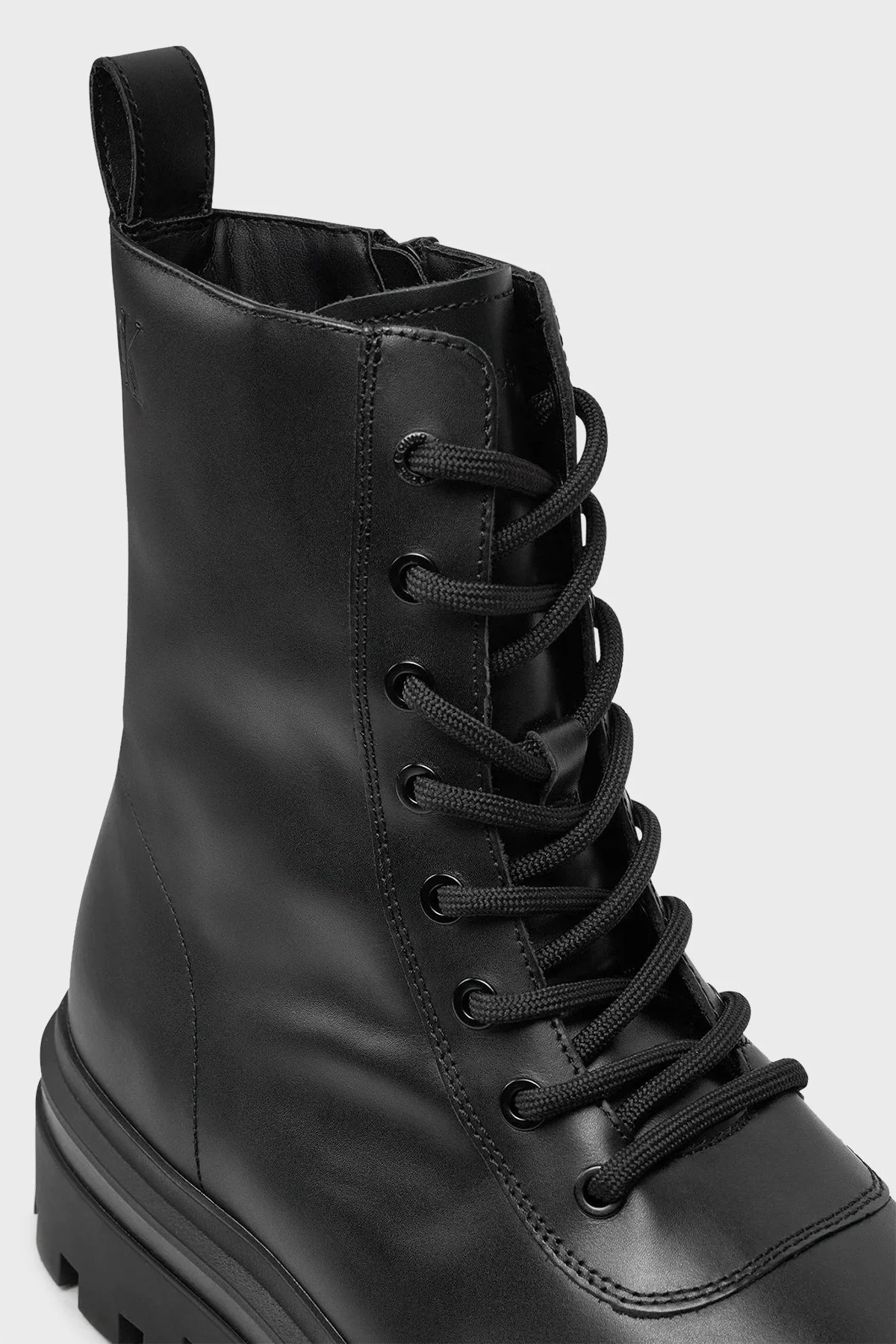 Calvin Klein Deri Logolu Fermuarlı ve Bağcıklı YM0YM010660GJ Erkek Bot YM0YM01066 0GJ SİYAH - 4