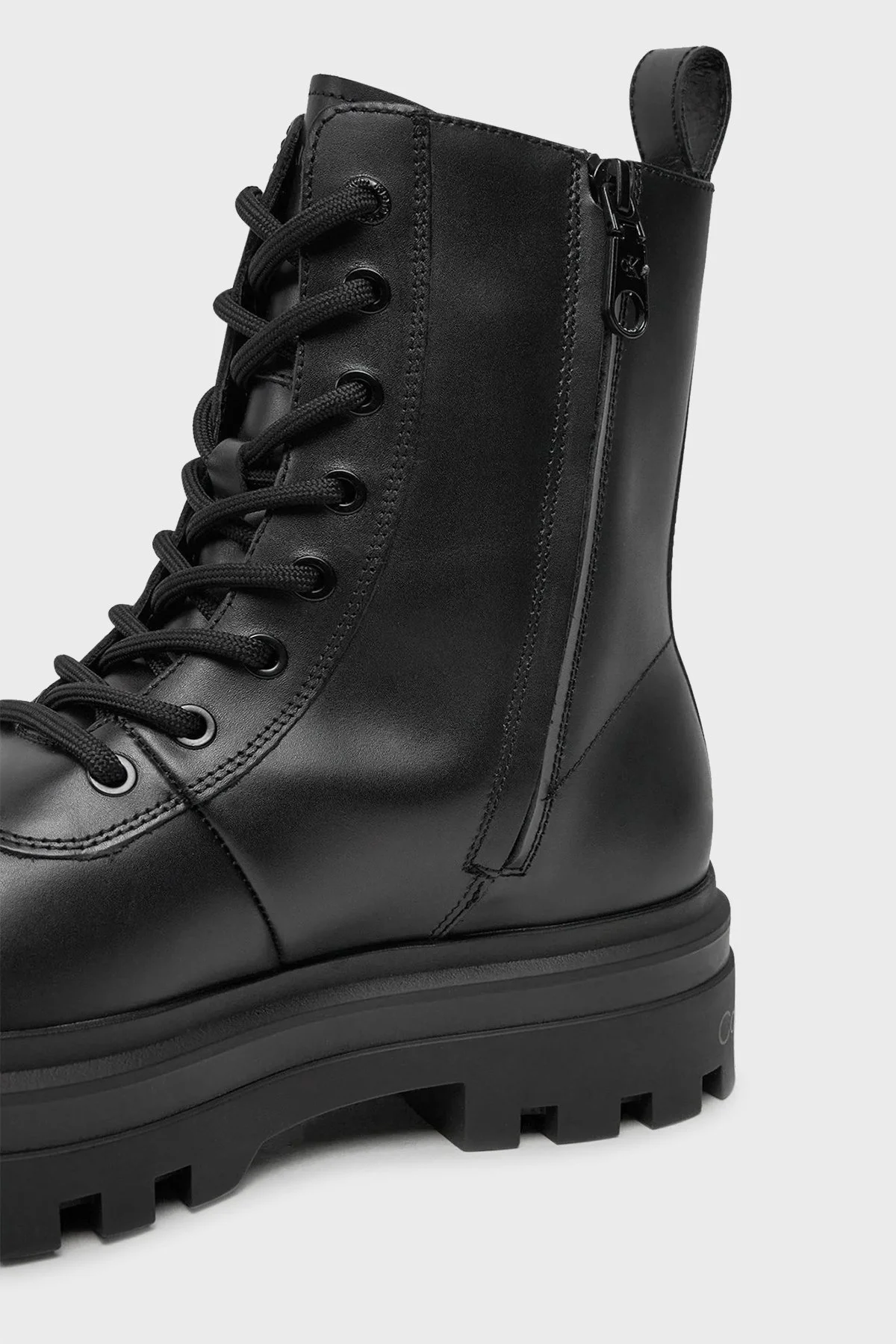 Calvin Klein Deri Logolu Fermuarlı ve Bağcıklı YM0YM010660GJ Erkek Bot YM0YM01066 0GJ SİYAH - 5