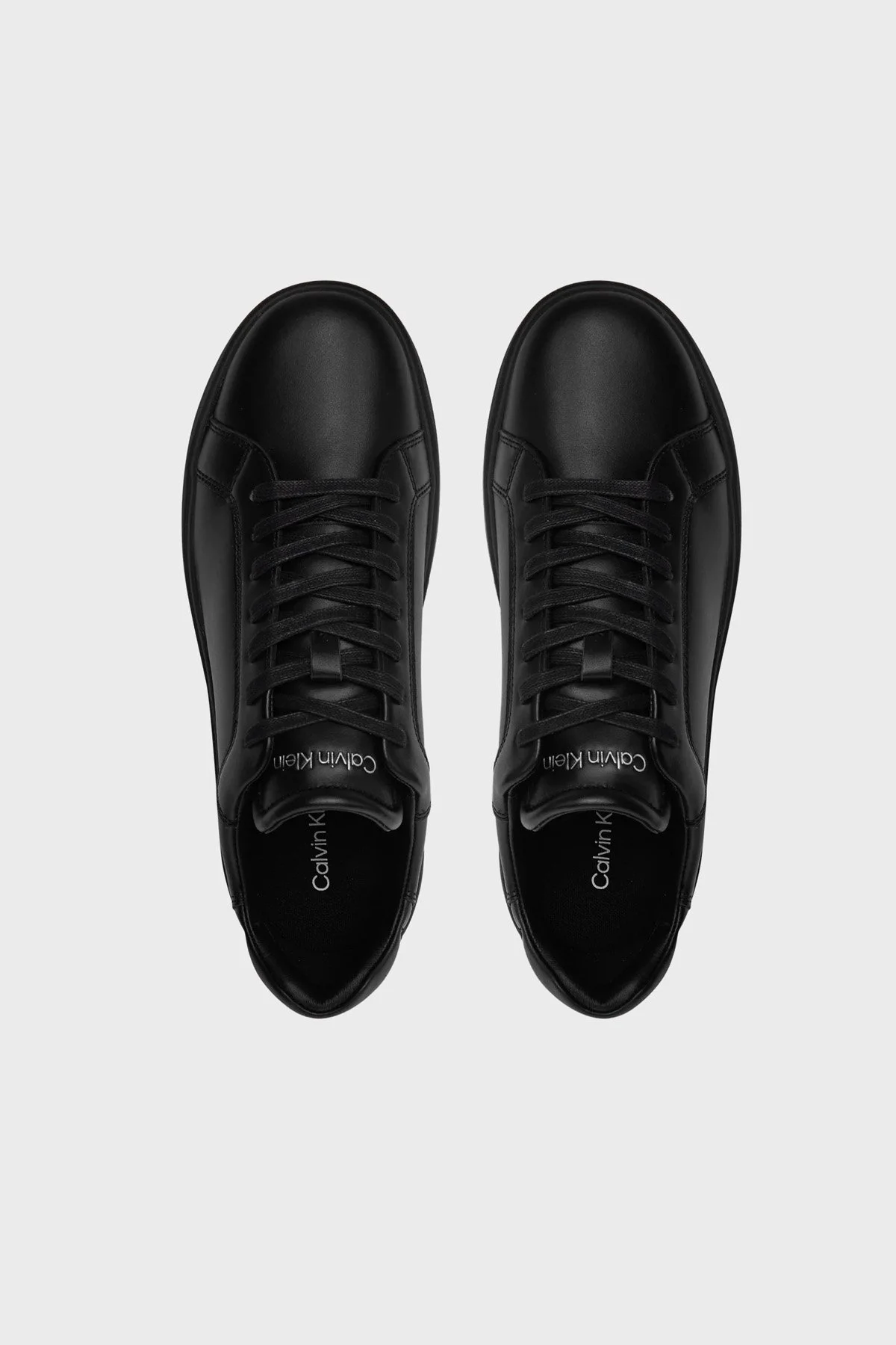 Calvin Klein Deri Logolu Kalın Taban Sneaker HM0HM010160GJ Erkek Ayakkabı HM0HM01016 0GJ Siyah - 3