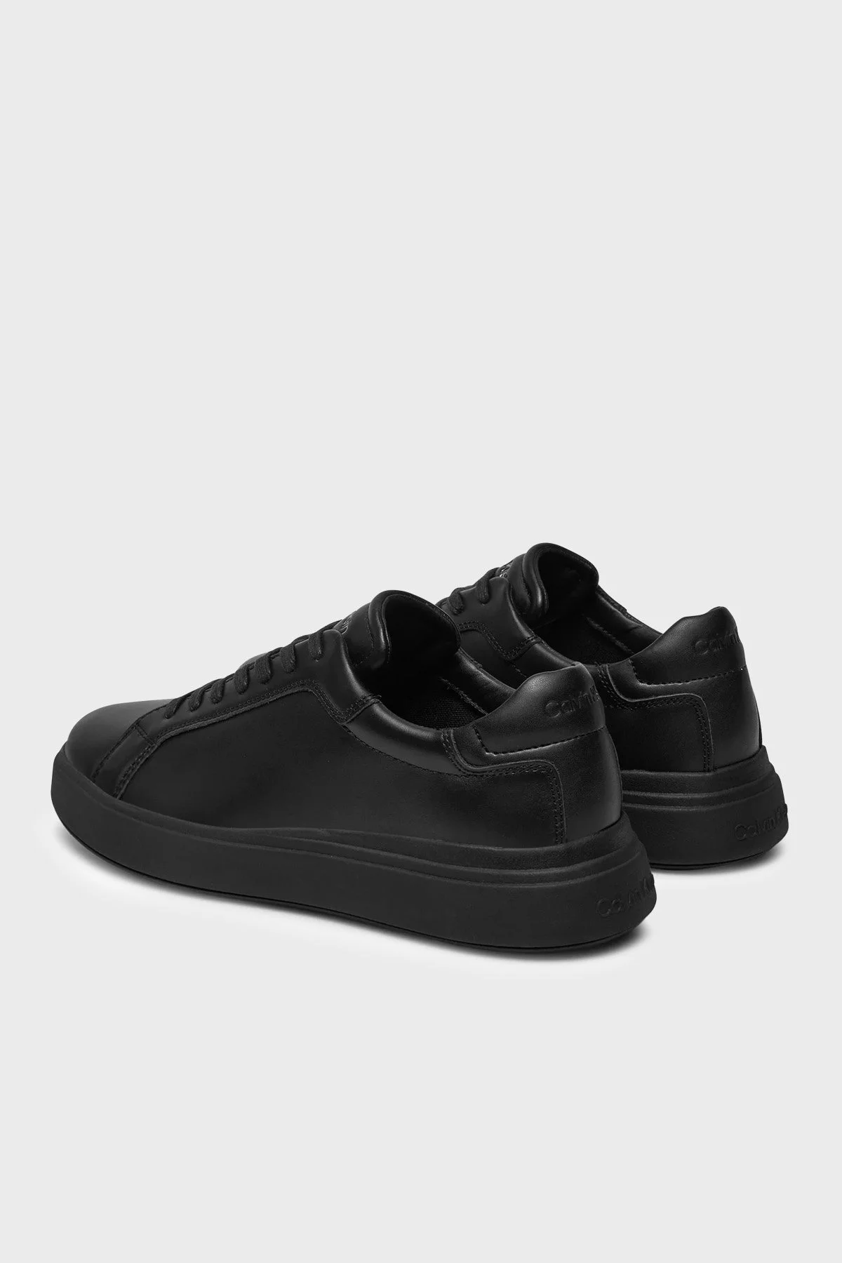 Calvin Klein Deri Logolu Kalın Taban Sneaker HM0HM010160GJ Erkek Ayakkabı HM0HM01016 0GJ Siyah - 4
