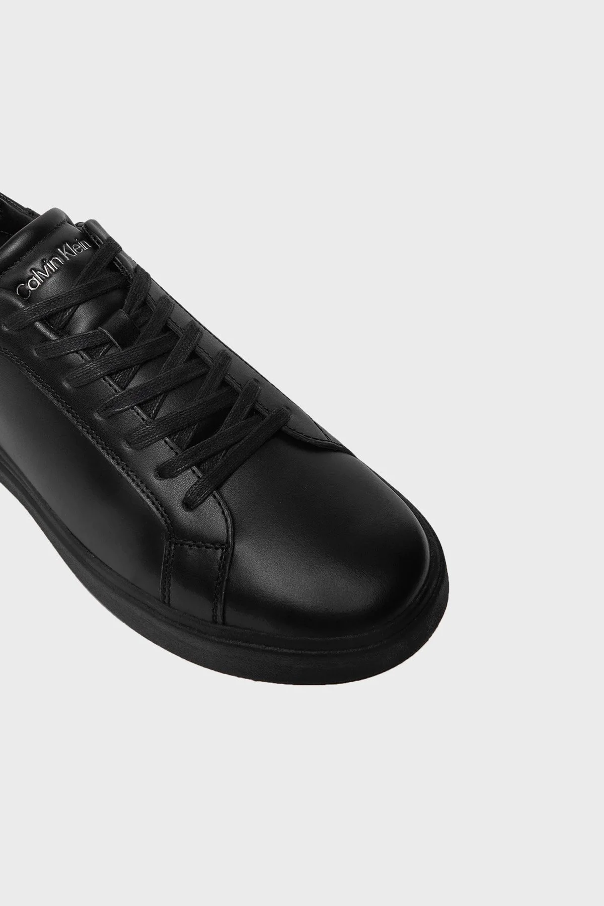Calvin Klein Deri Logolu Kalın Taban Sneaker HM0HM010160GJ Erkek Ayakkabı HM0HM01016 0GJ Siyah - 5