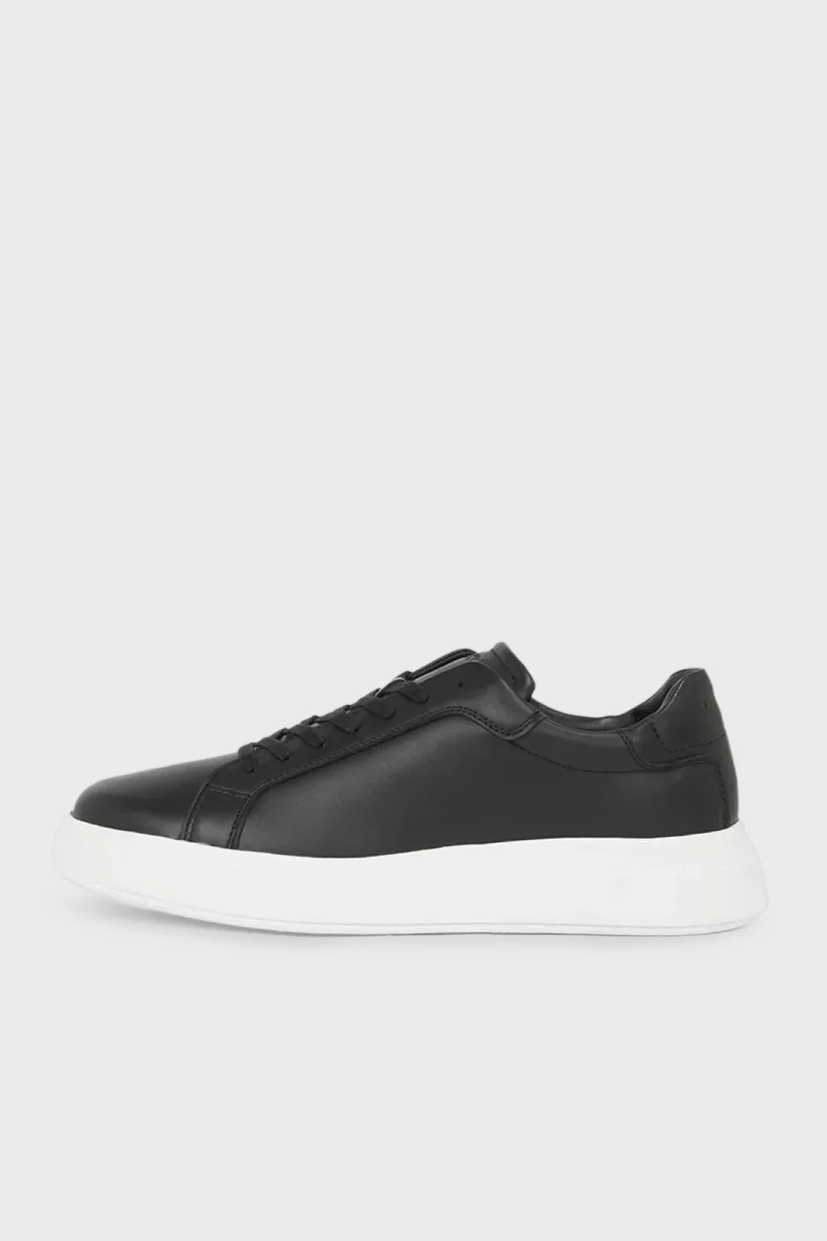 Calvin Klein Deri Logolu Kalın Taban Sneaker HM0HM01016BEH Erkek Ayakkabı HM0HM01016 BEH SİYAH - 1