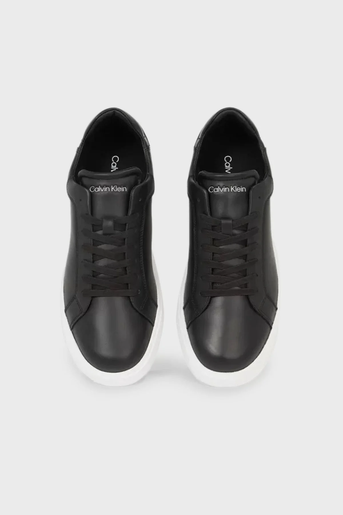 Calvin Klein Deri Logolu Kalın Taban Sneaker HM0HM01016BEH Erkek Ayakkabı HM0HM01016 BEH SİYAH - 4