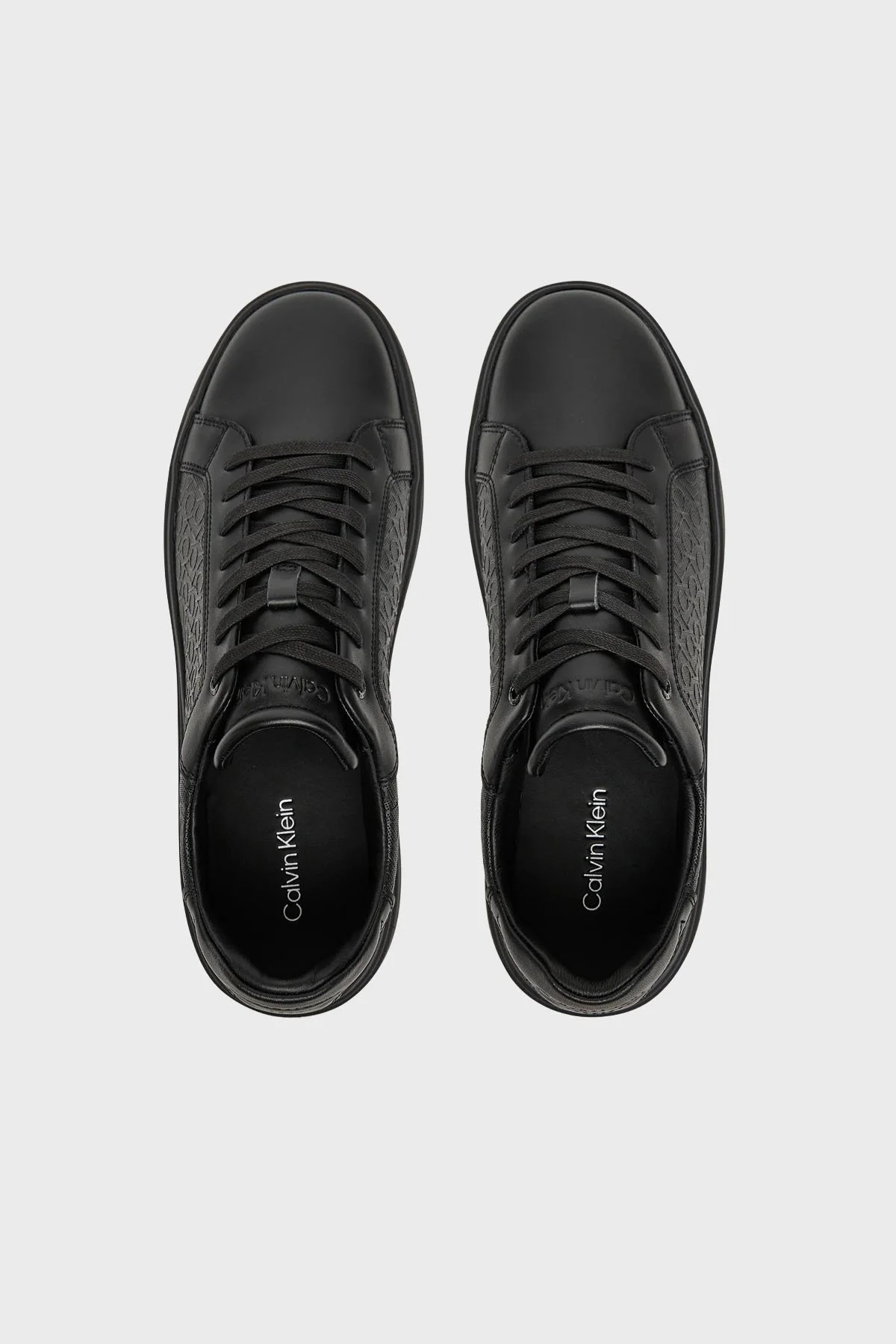 Calvin Klein Deri Logolu Kalın Taban Sneaker HM0HM019700GJ Erkek Ayakkabı HM0HM01970 0GJ SİYAH - 3