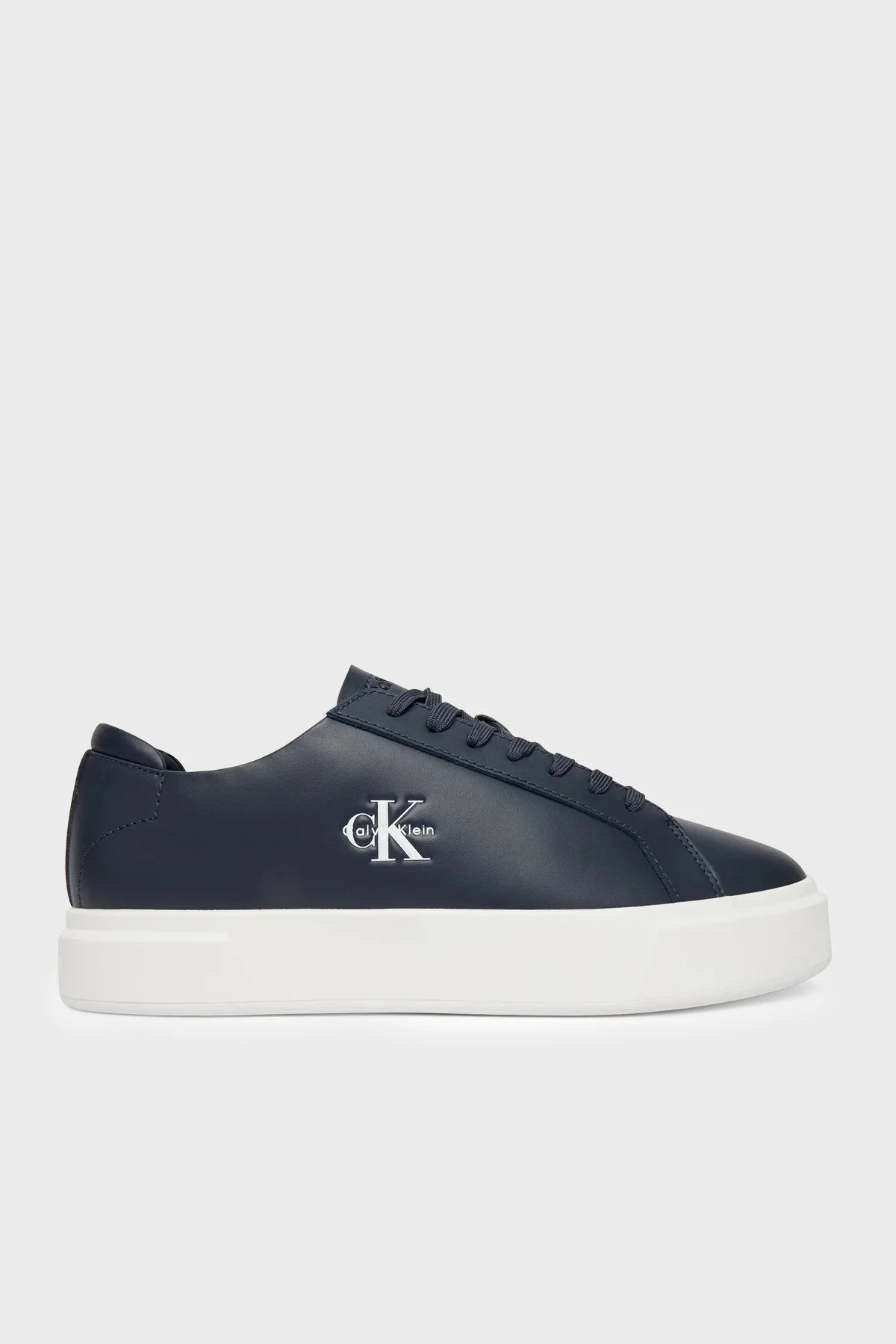 Calvin Klein Deri Logolu Kalın Tabanlı Sneaker YM0YM01460BAI Erkek Ayakkabı YM0YM01460 BAI SİYAH - 1