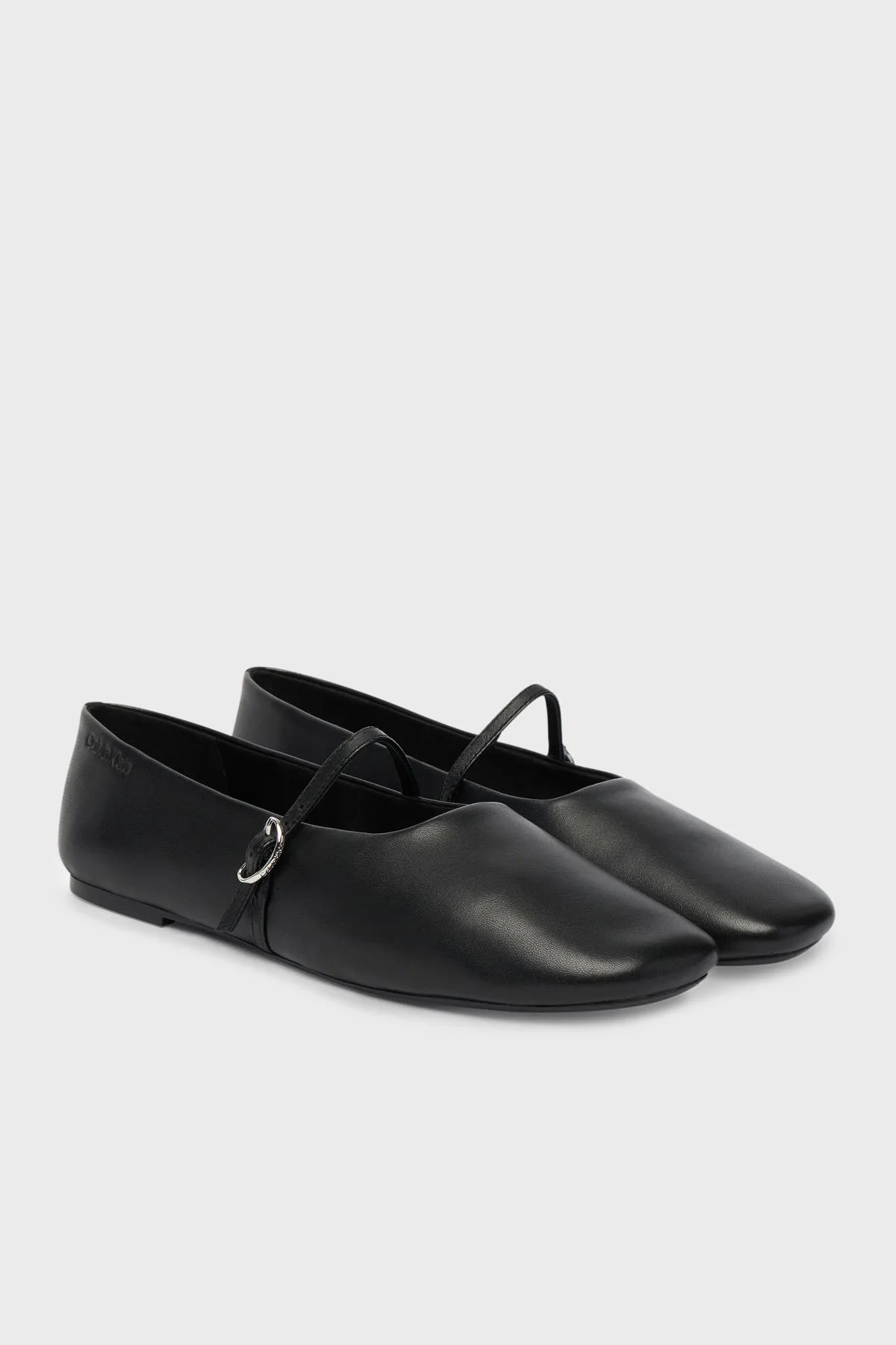 Calvin Klein Deri Logolu Kare Burun HW0HW02847BEH Bayan Babet HW0HW02847 BEH SİYAH - 2