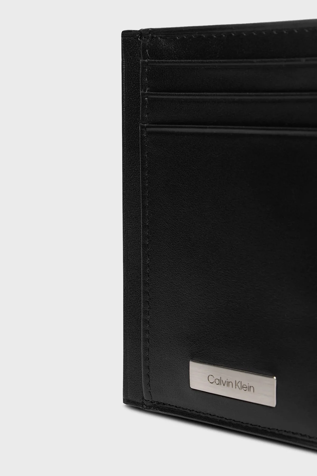 Calvin Klein Deri Logolu LV04D1065GUB1 Erkek Kartlık LV04D1065G UB1 SİYAH - 6