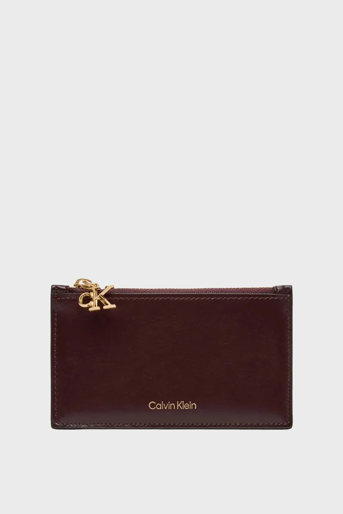 Calvin Klein Deri Logolu LV04F1076GBAP Bayan Kartlık LV04F1076G BAP KOYU KAHVE - 4