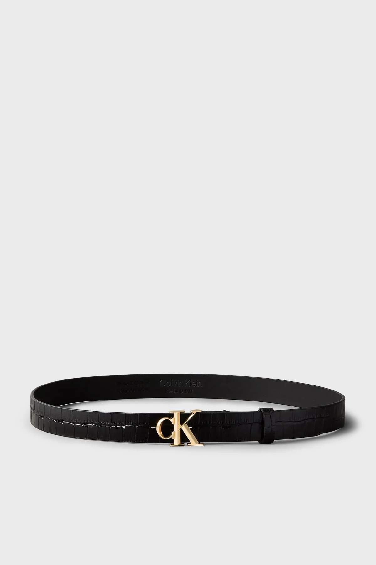 Calvin Klein Deri Logolu LV04F7102GYIH Kadın Kemer LV04F7102G YIH Siyah - 3
