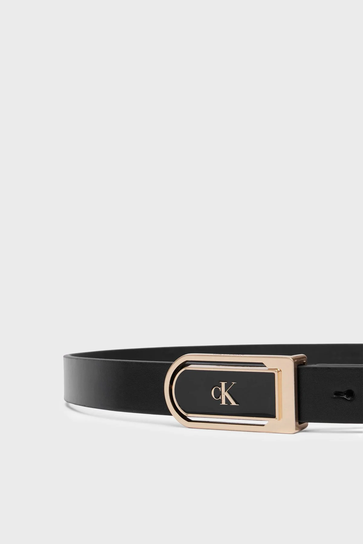 Calvin Klein Deri Logolu LV04F7109GYIH Kadın Kemer LV04F7109G YIH Siyah - 3