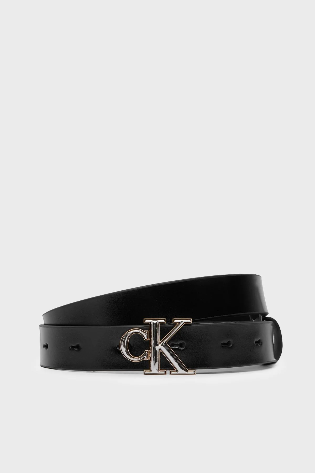 Calvin Klein Deri Logolu LV04F7132GVF6 Kadın Kemer LV04F7132G VF6 Siyah - 1