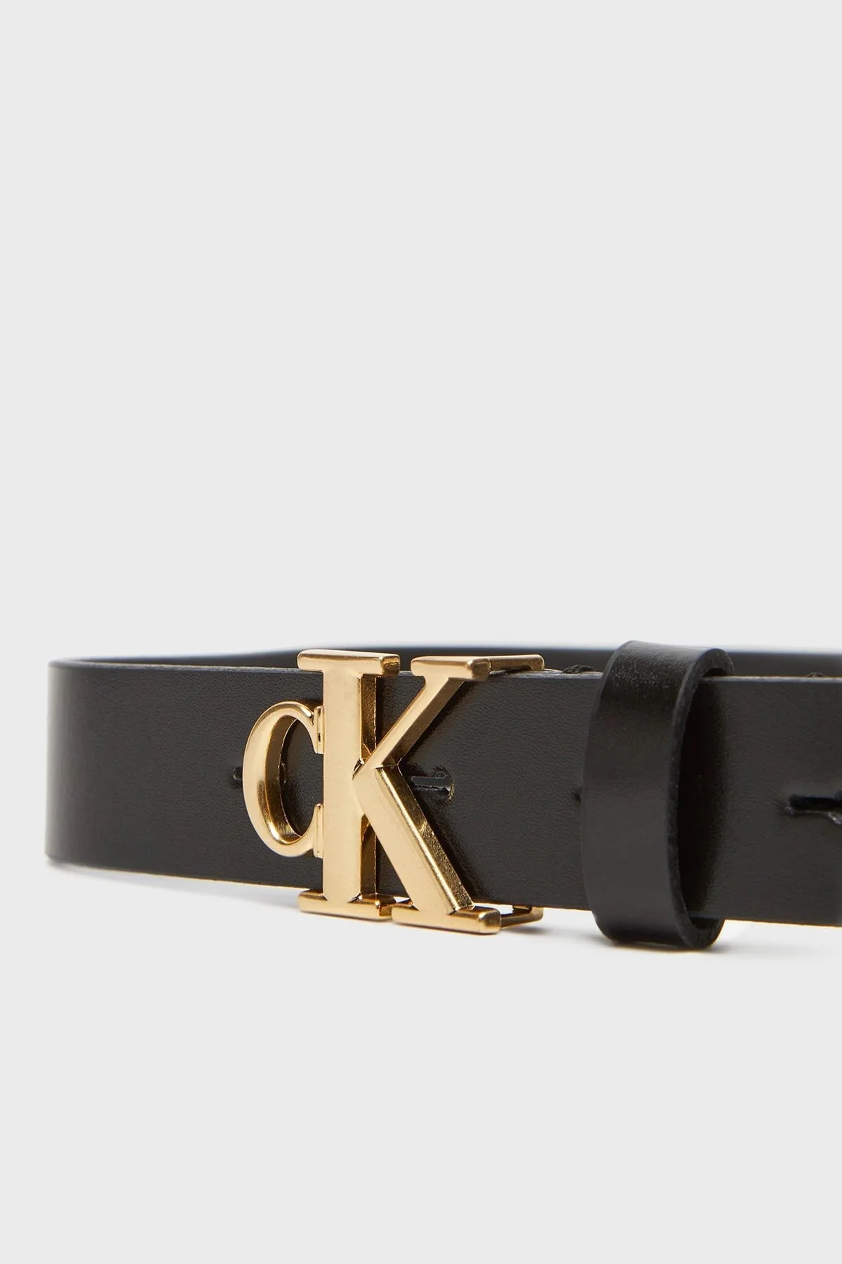 Calvin Klein Deri Logolu LV04K7017GUB1 Bayan Kemer LV04K7017G UB1 SİYAH - 3