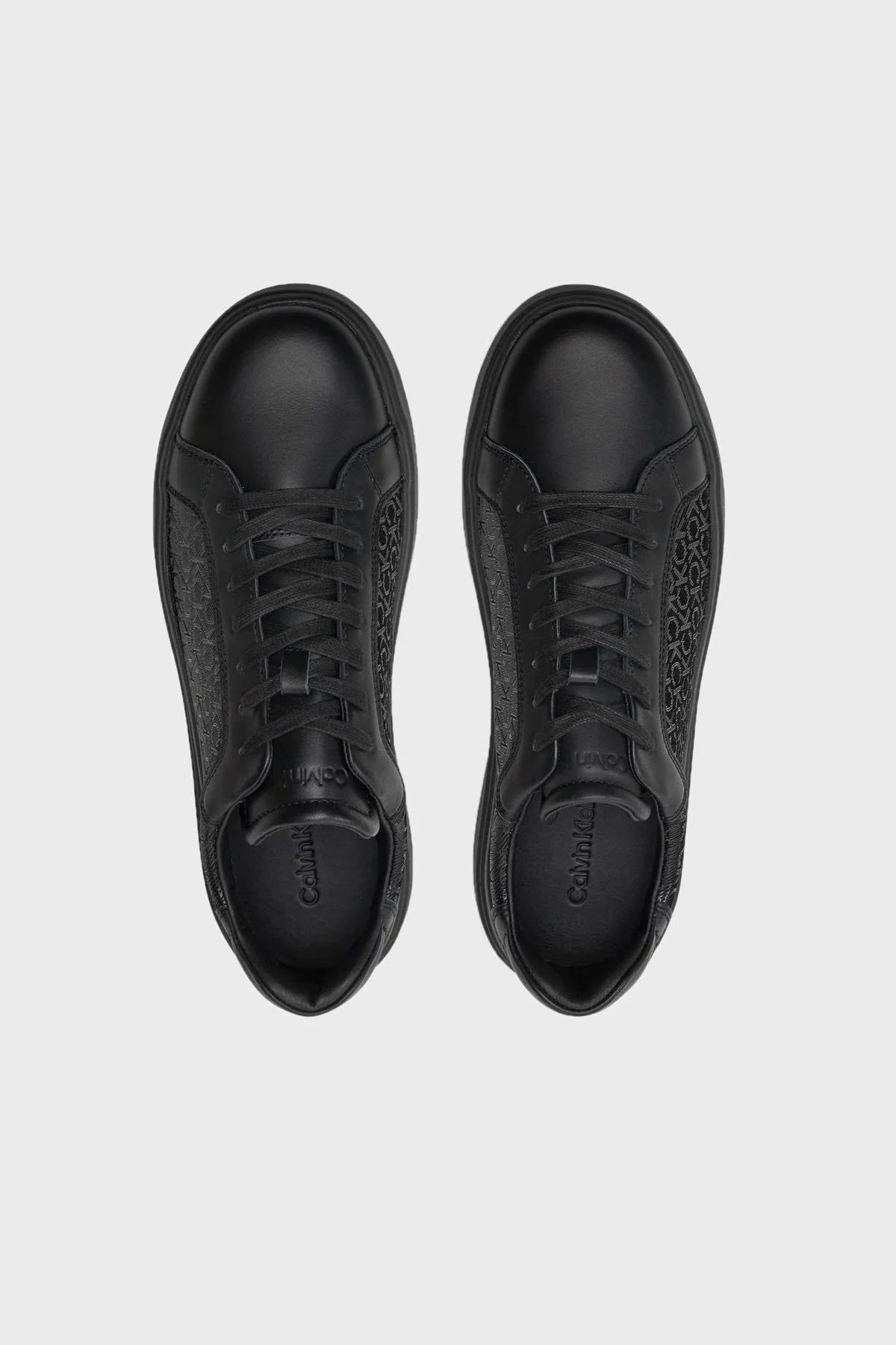 Calvin Klein Deri Logolu Sneaker HM0HM015570GT Erkek Ayakkabı HM0HM01557 0GT SİYAH - 4