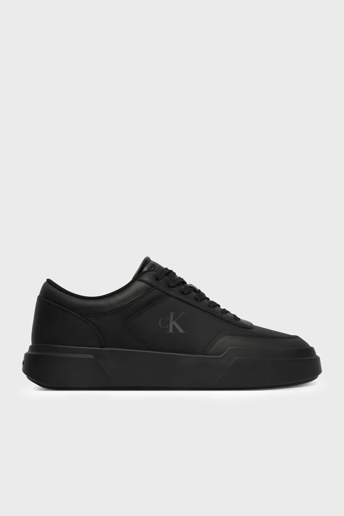 Calvin Klein Deri Logolu Sneaker HM0HM023260GJ Erkek Ayakkabı HM0HM02326 0GJ SİYAH - 1