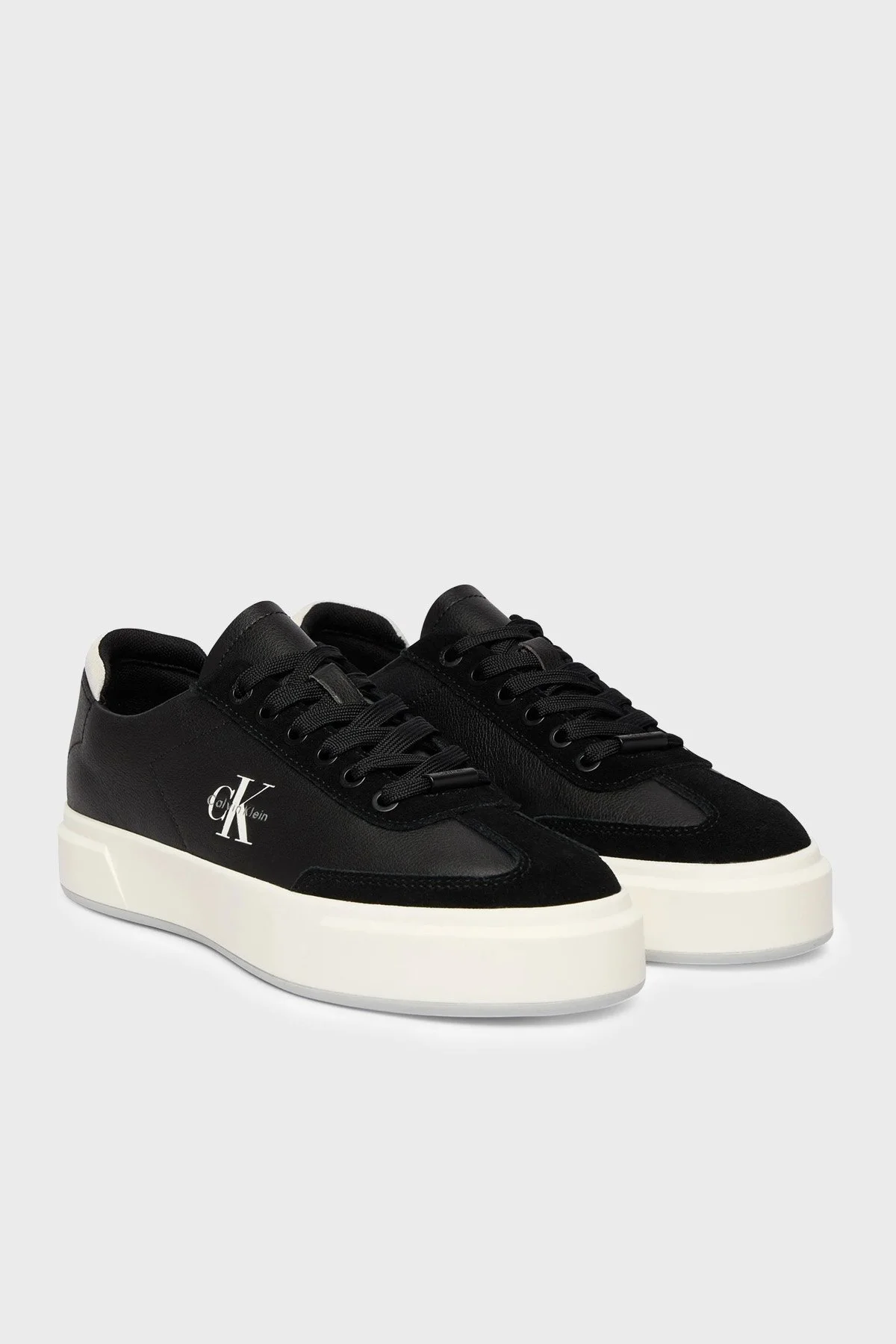 Calvin Klein Deri Logolu Sneaker HW0HW0298401R Kadın Ayakkabı HW0HW02984 01R SİYAH - 2